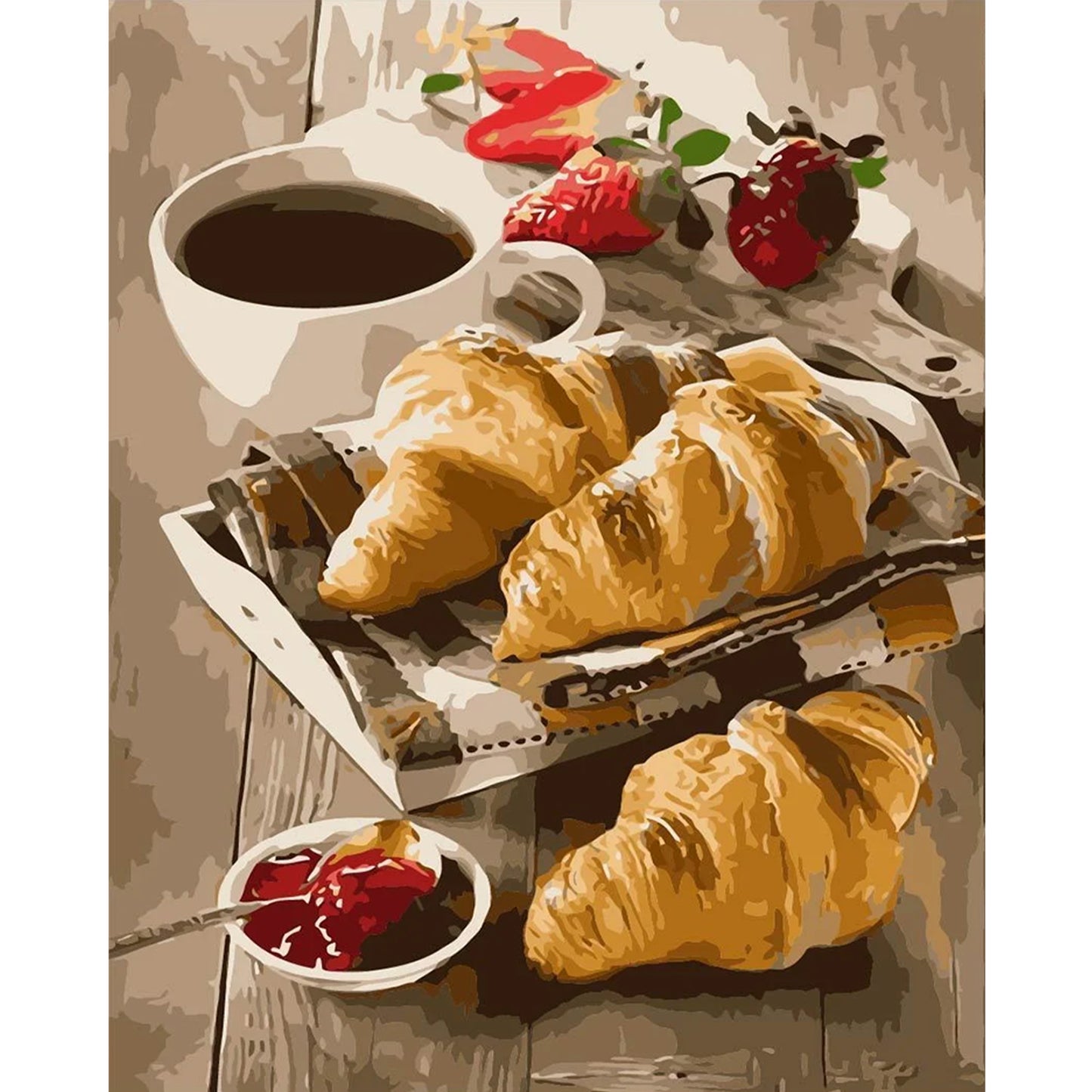 Croissant - Full 11CT Stamped Cross Stitch 40x50CM - Huacan