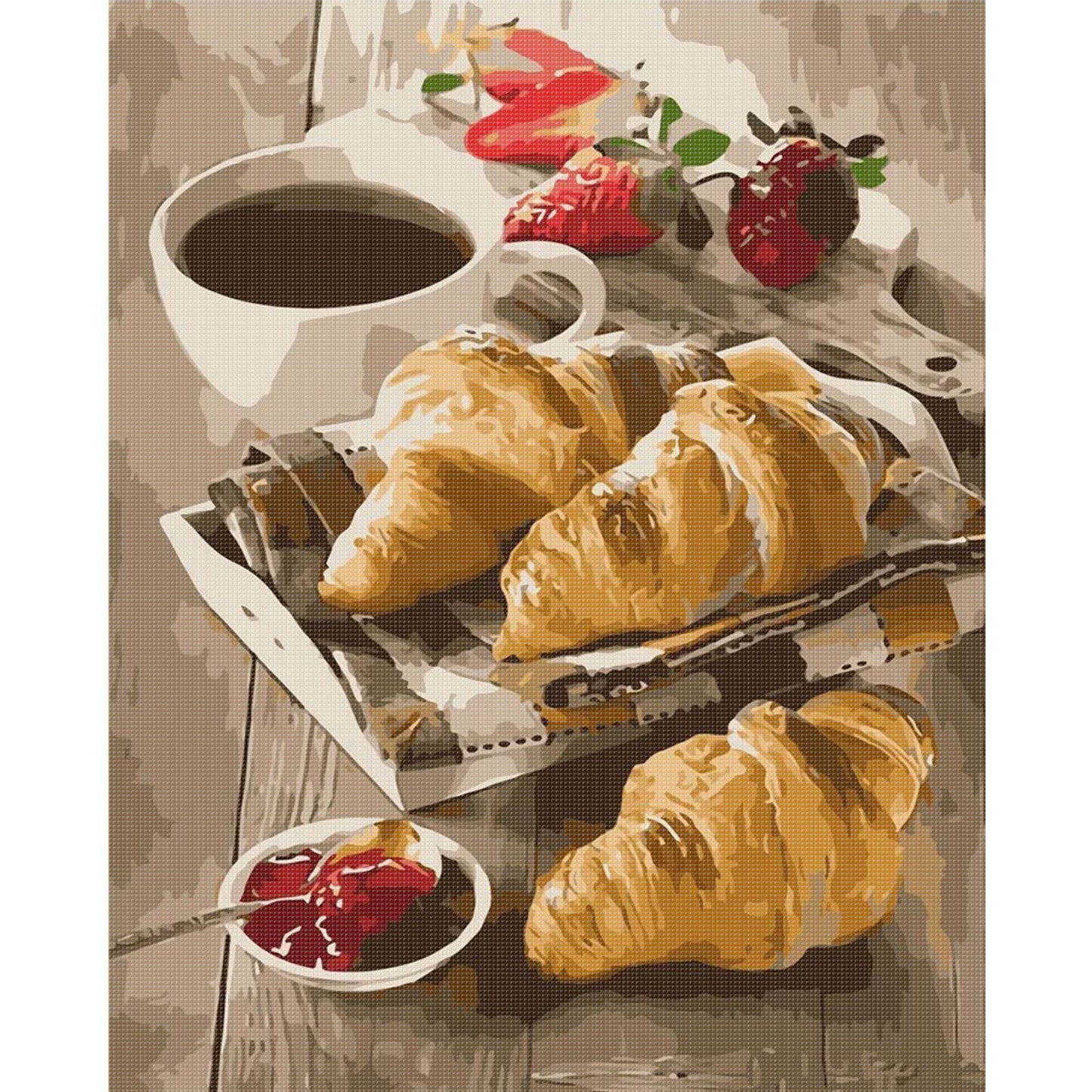 Croissant - Full 11CT Stamped Cross Stitch 40x50CM - Huacan