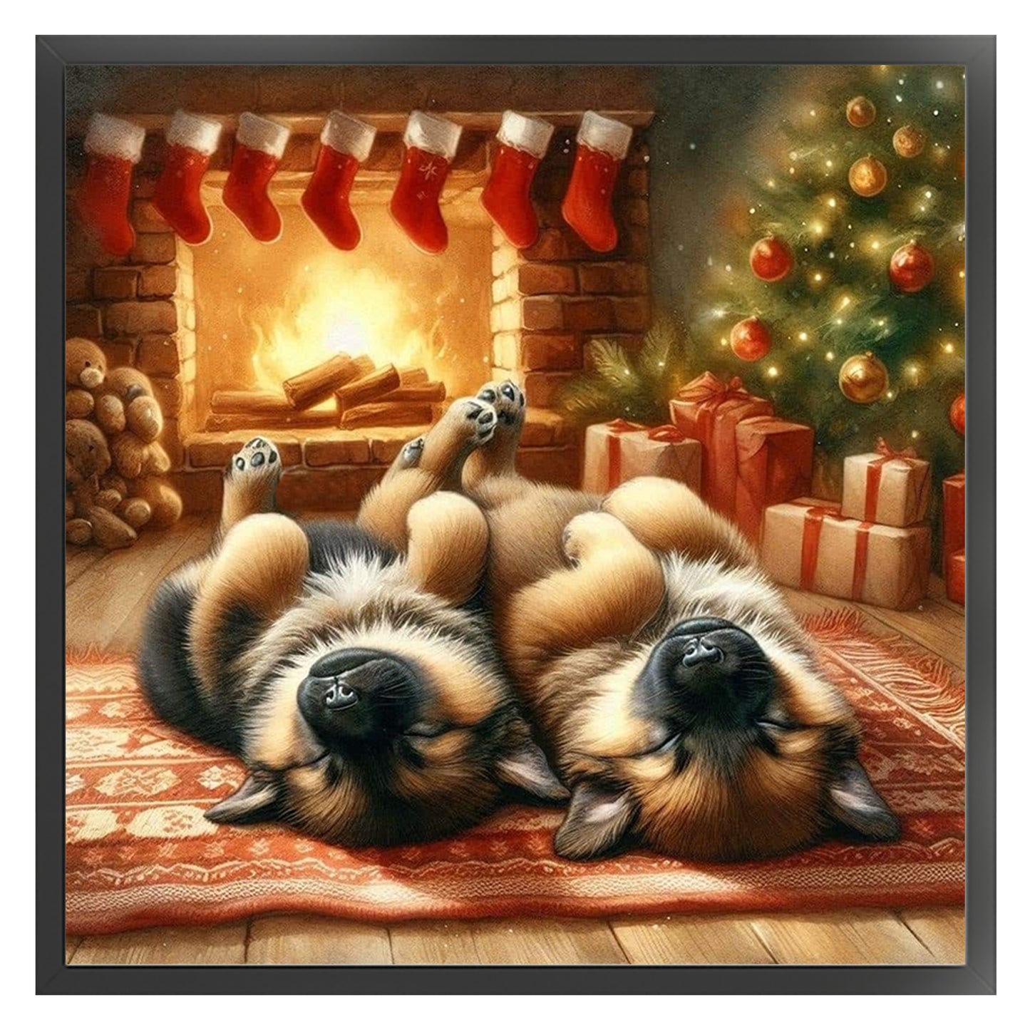 Sleeping German Shepherd-Dog - Full 11CT Stamped Cross Stitch 45x45CM - Huacan