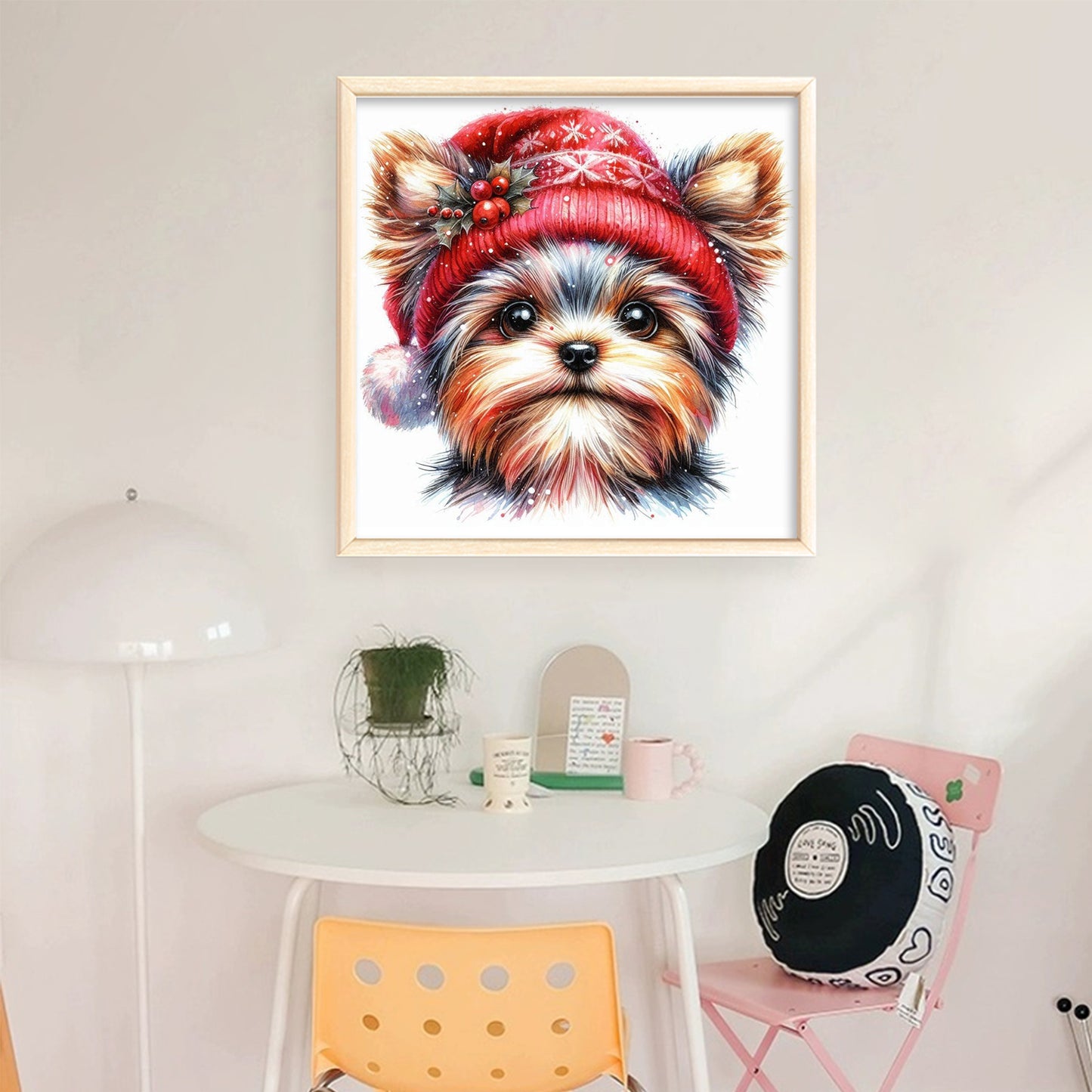 Christmas Yorkshire Terrier-Dog - Full 11CT Stamped Cross Stitch 40x40CM - Huacan