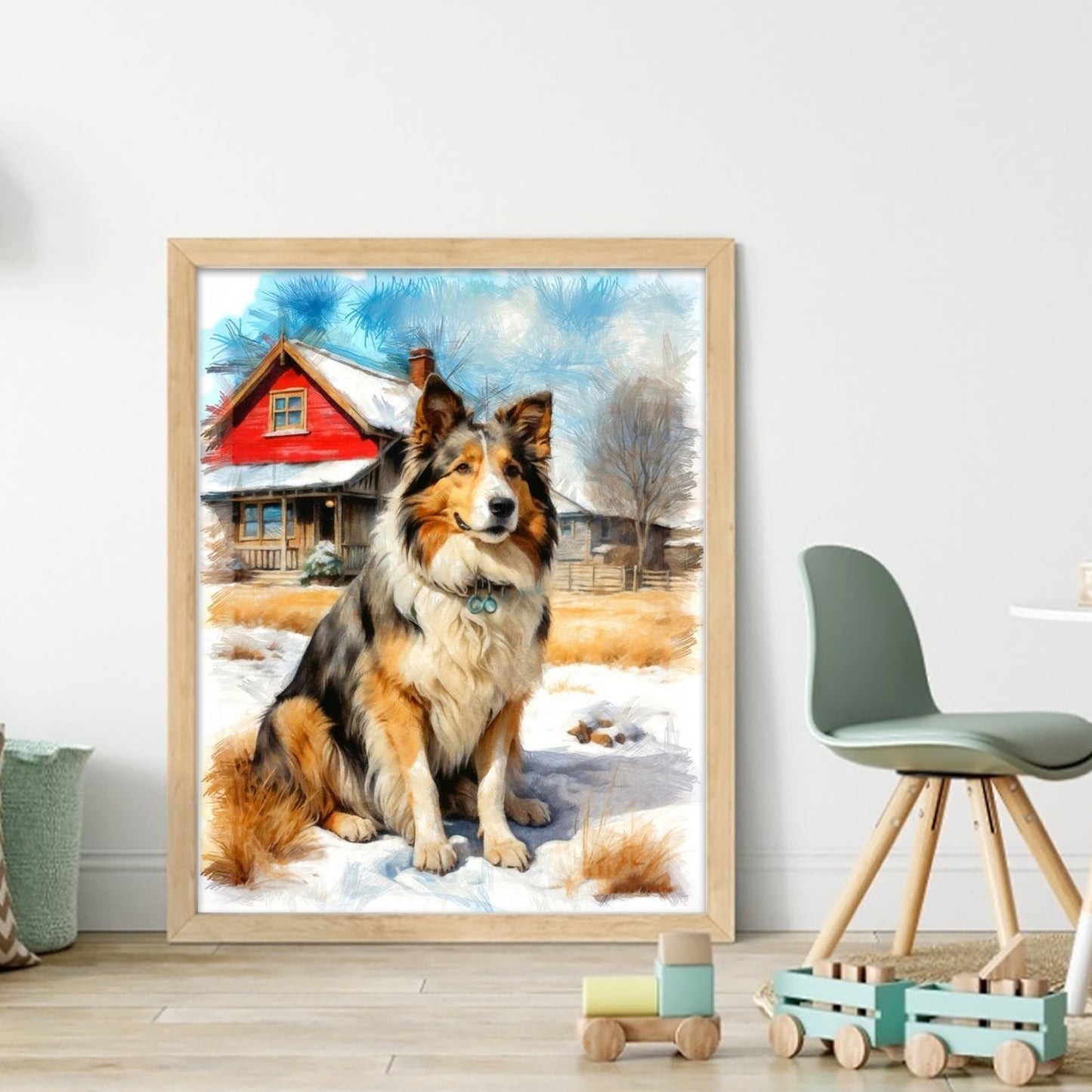 Border Collie-Dog - Full 11CT Stamped Cross Stitch 40x50CM - Huacan