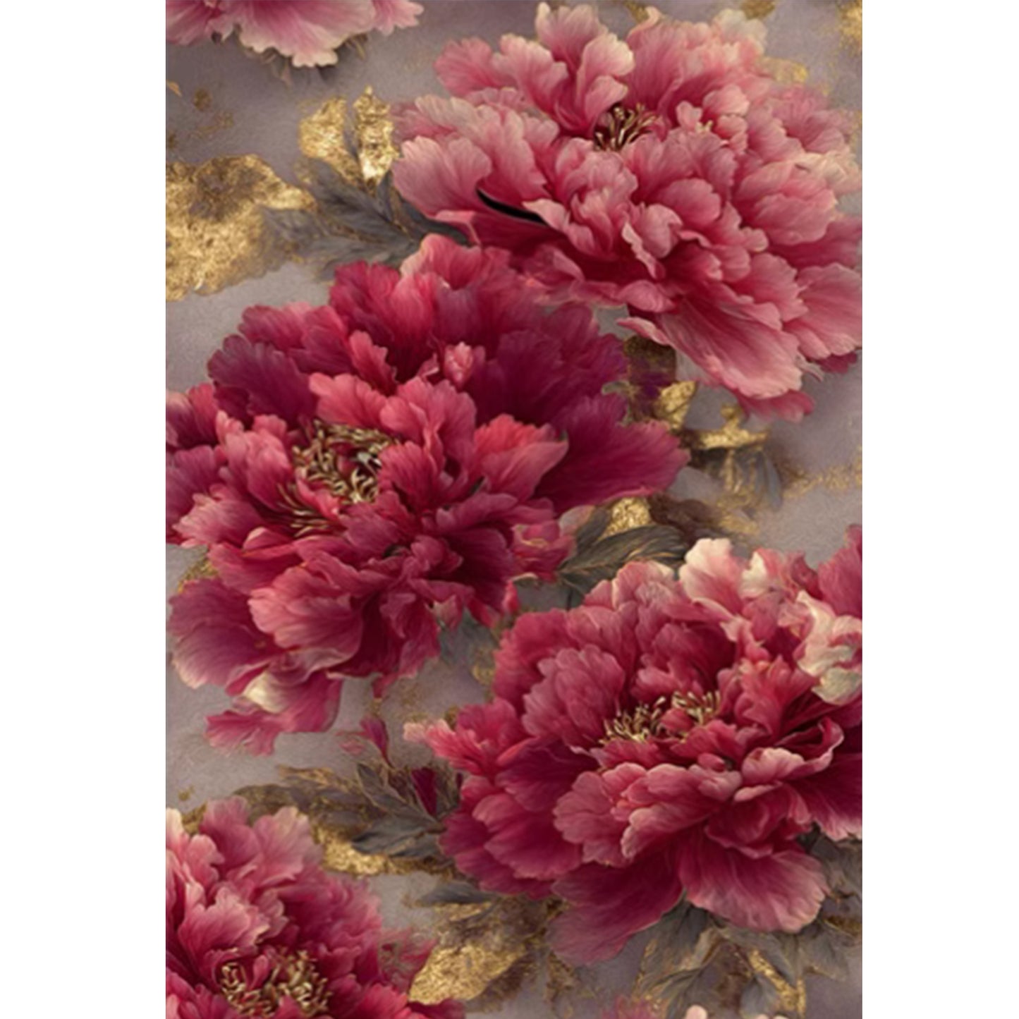 Blooming Peonies In Full Prosperity - Full 11CT Stamped Cross Stitch 70x50CM - Mona Lisa