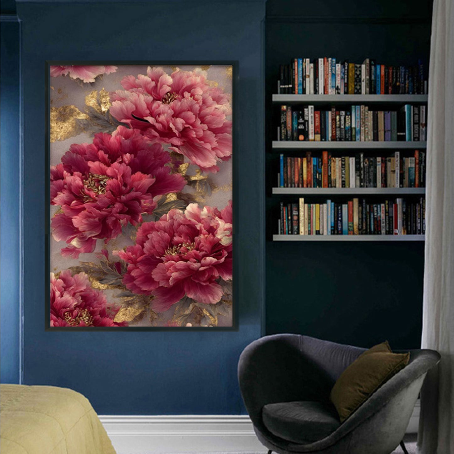 Blooming Peonies In Full Prosperity - Full 11CT Stamped Cross Stitch 70x50CM - Mona Lisa