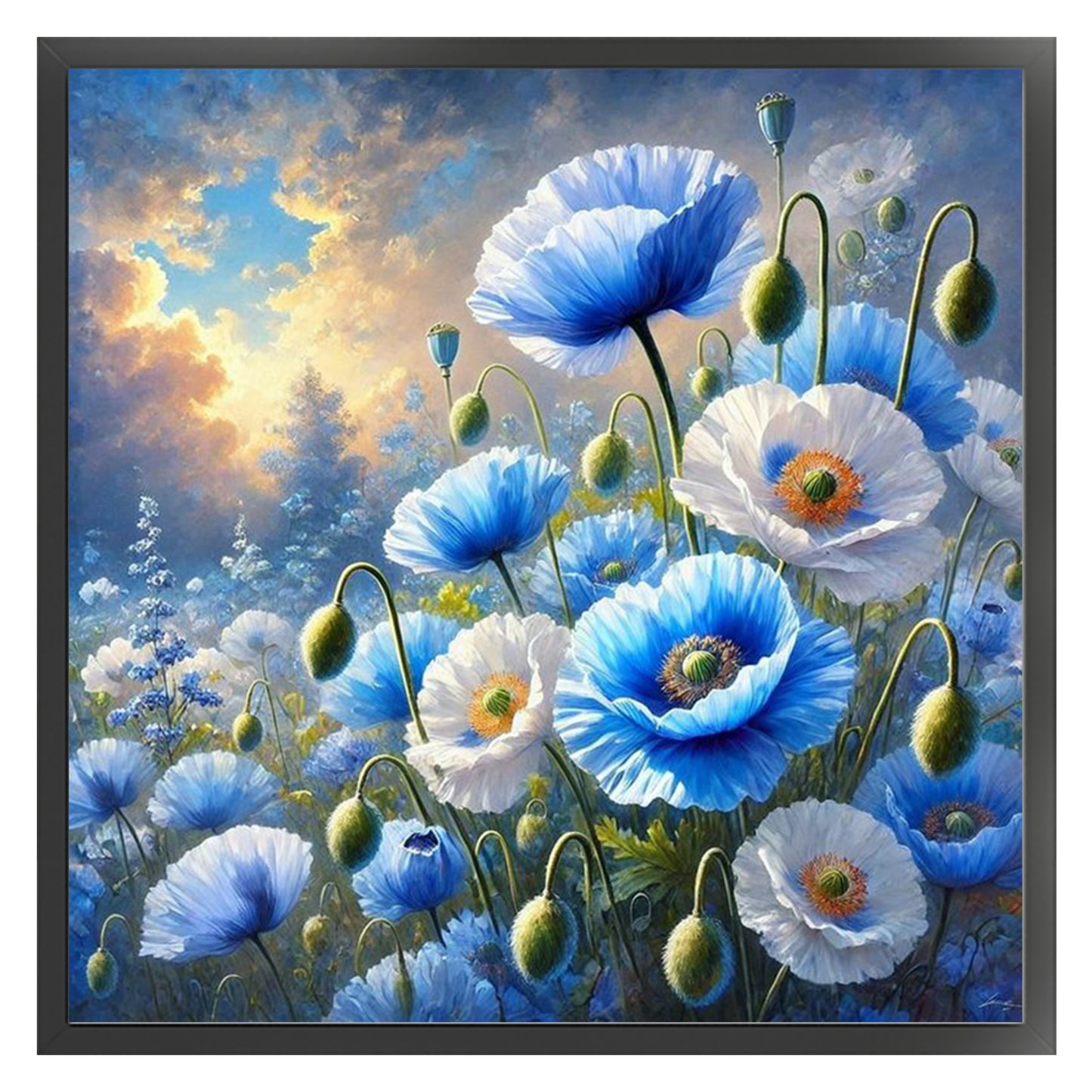 Poppy - Full 11CT Counted Cross Stitch 40x40CM - Yishu