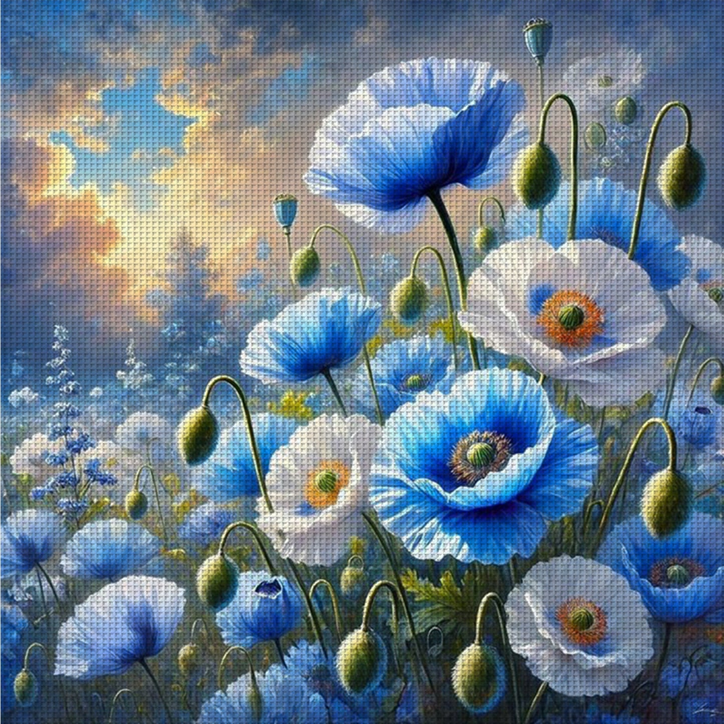 Poppy - Full 11CT Counted Cross Stitch 40x40CM - Yishu