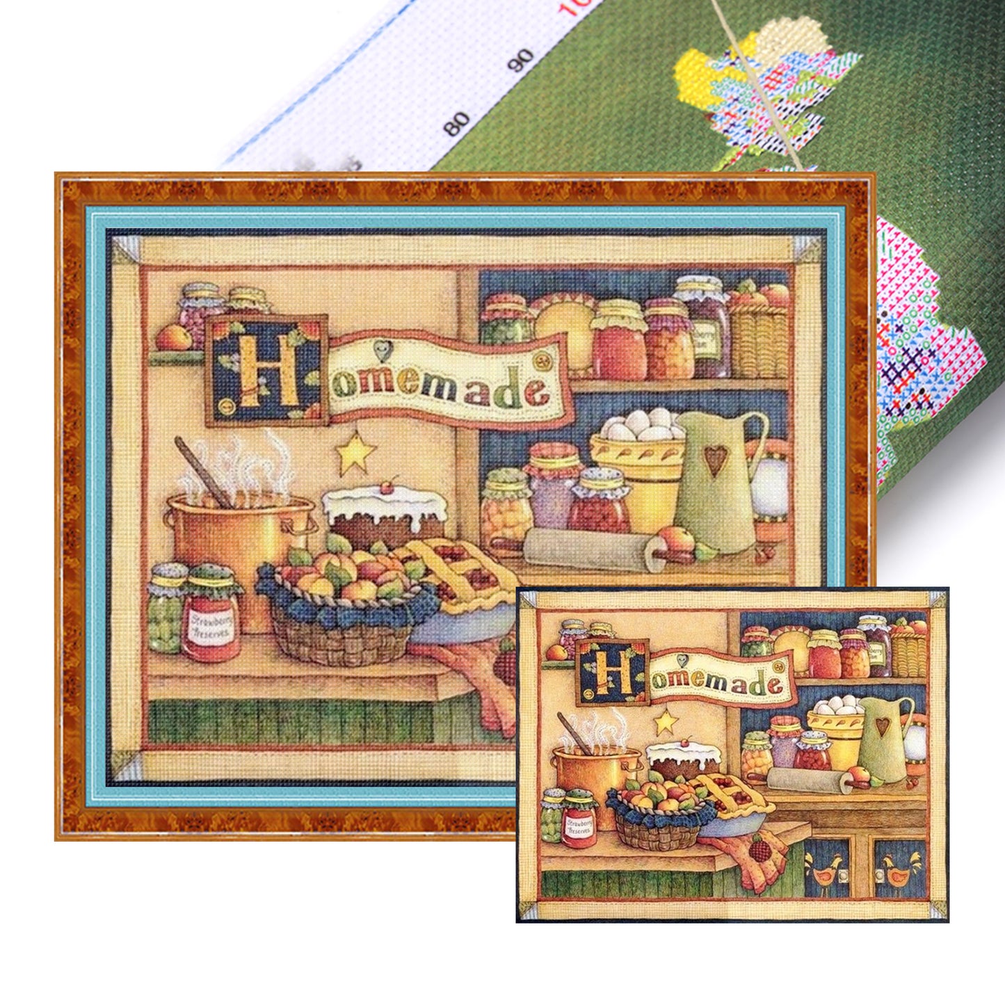 Dessert Hut - Full 14CT Stamped Cross Stitch 50x40CM - Huacan