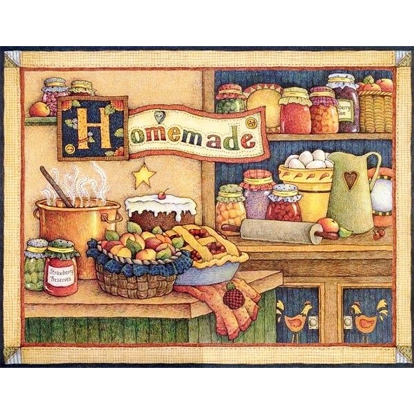 Dessert Hut - Full 14CT Stamped Cross Stitch 50x40CM - Huacan