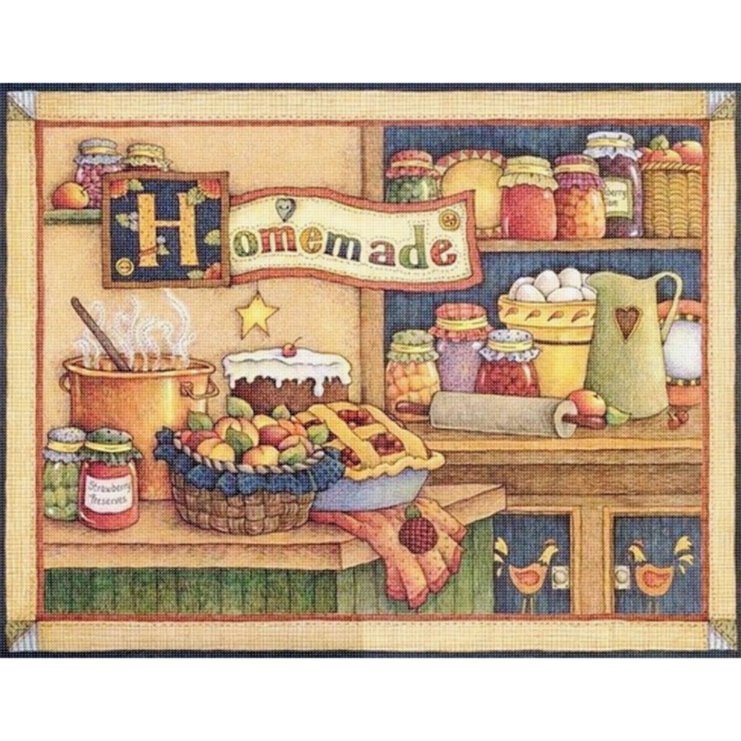 Dessert Hut - Full 14CT Stamped Cross Stitch 50x40CM - Huacan
