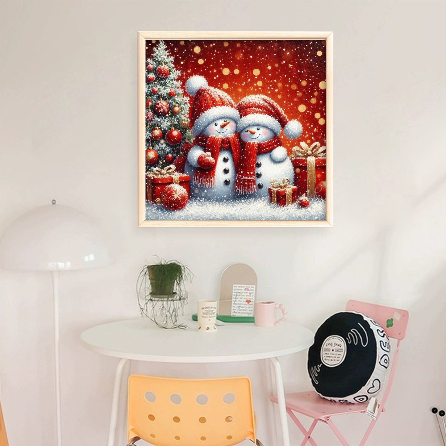 Christmas Snowman - Full 11CT Stamped Cross Stitch 45x45CM - Huacan