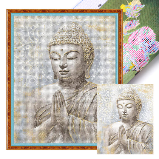 Buddha Statue - Full 11CT Stamped Cross Stitch 40x50CM - Huacan