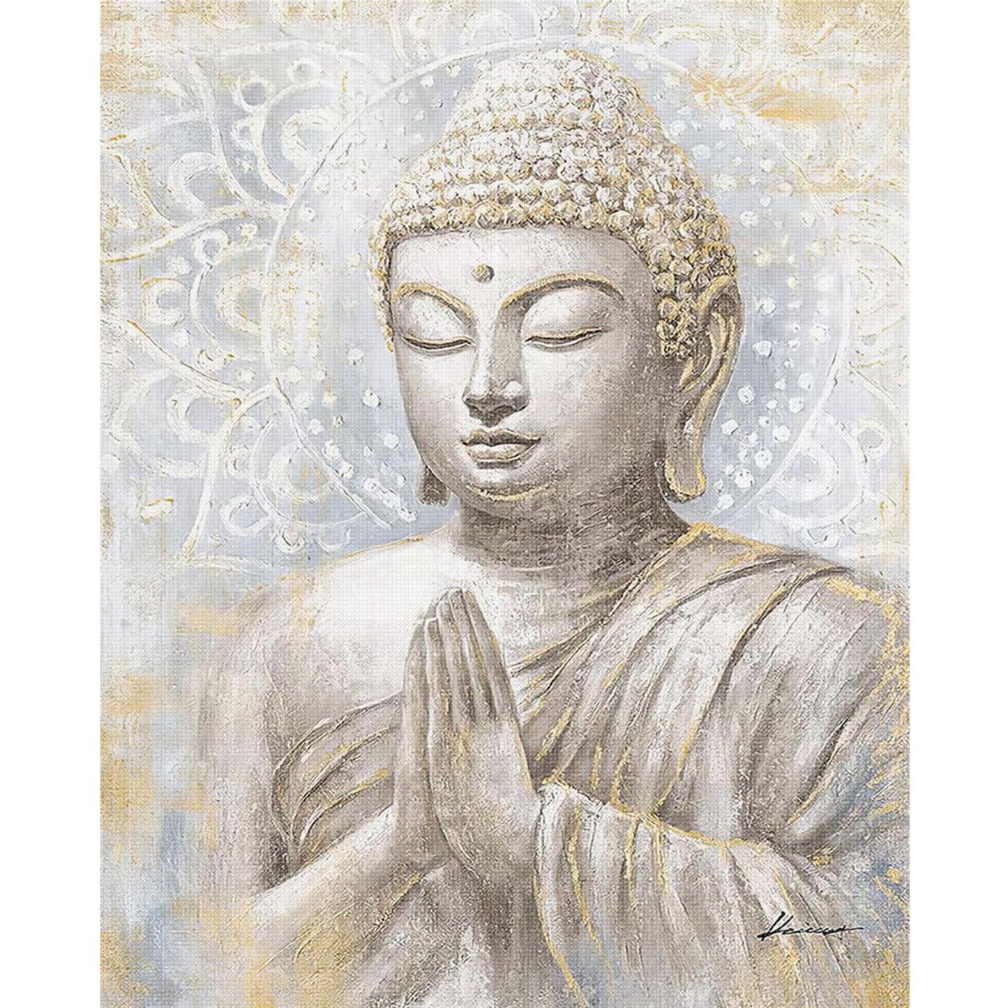 Buddha Statue - Full 11CT Stamped Cross Stitch 40x50CM - Huacan