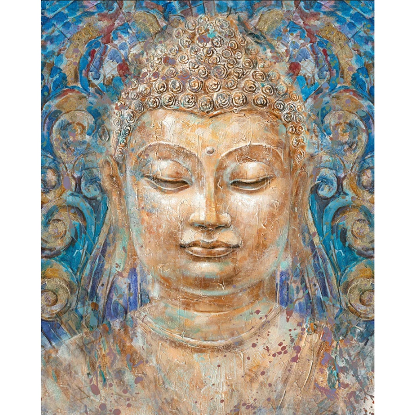 Buddha Statue - Full 11CT Stamped Cross Stitch 40x50CM - Huacan