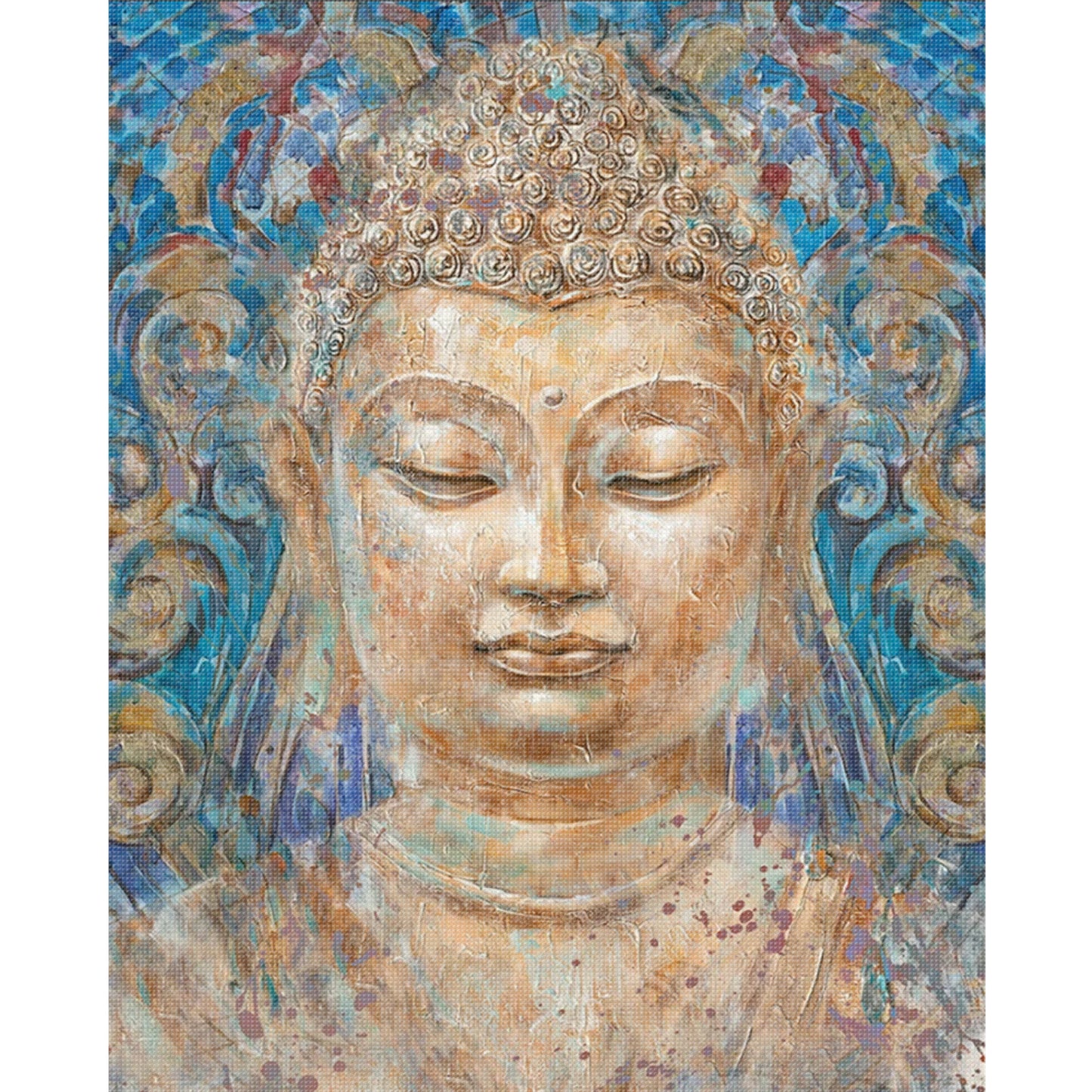 Buddha Statue - Full 11CT Stamped Cross Stitch 40x50CM - Huacan
