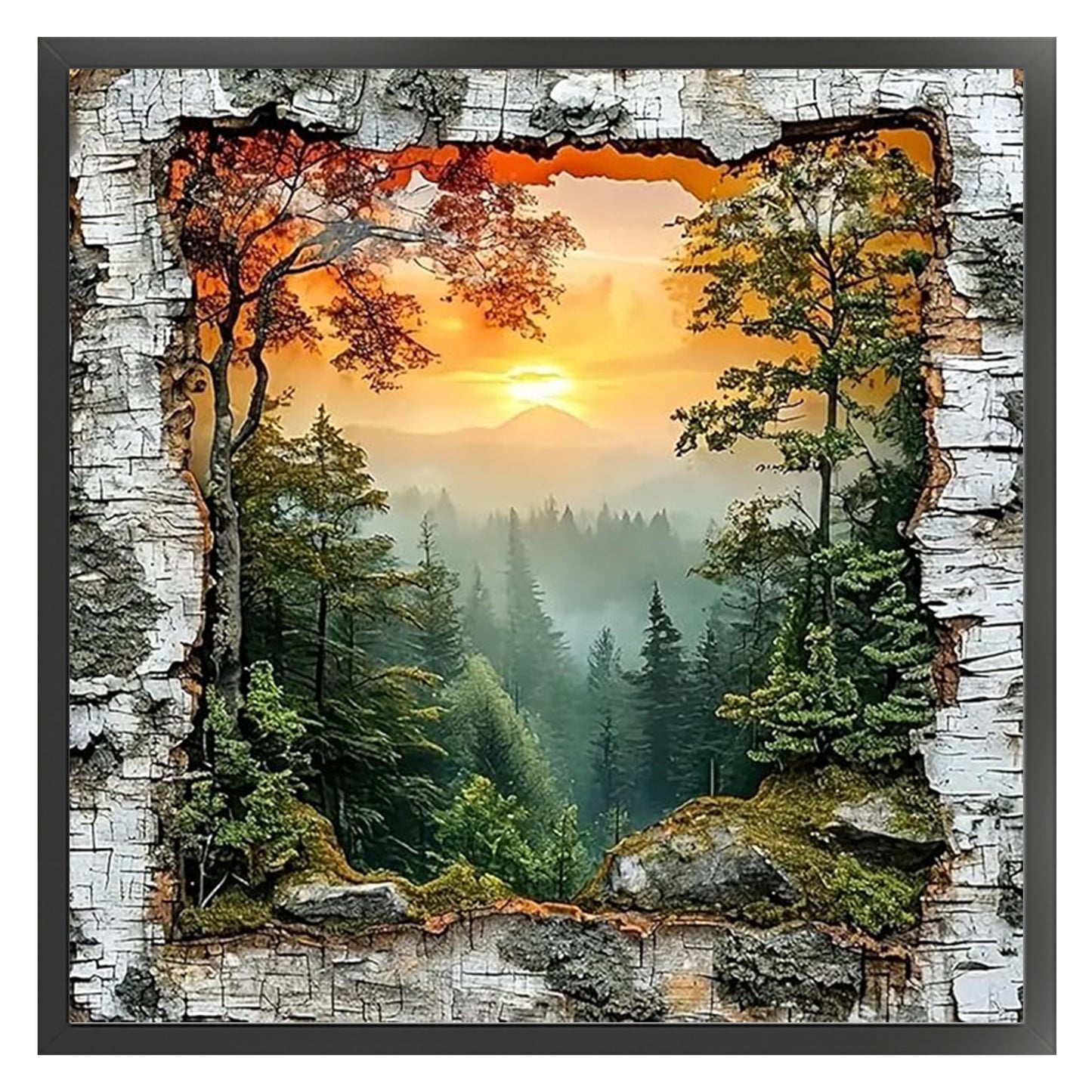 Forest - Full 11CT Stamped Cross Stitch 40x40CM - Yishu