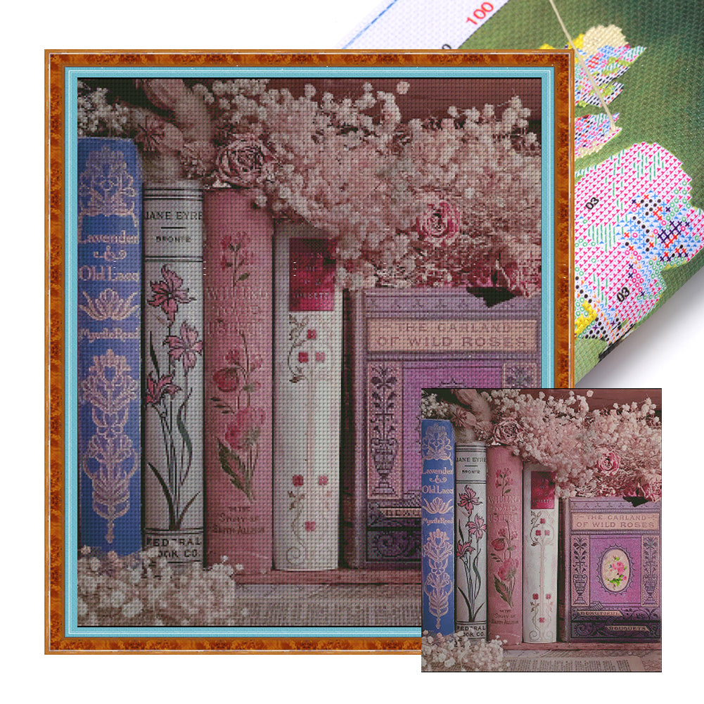 Fragrance Of Books - Full 14CT Stamped Cross Stitch 64x75CM - Fairy Egyptian Cotton