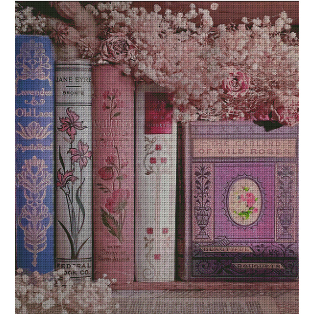 Fragrance Of Books - Full 14CT Stamped Cross Stitch 64x75CM - Fairy Egyptian Cotton