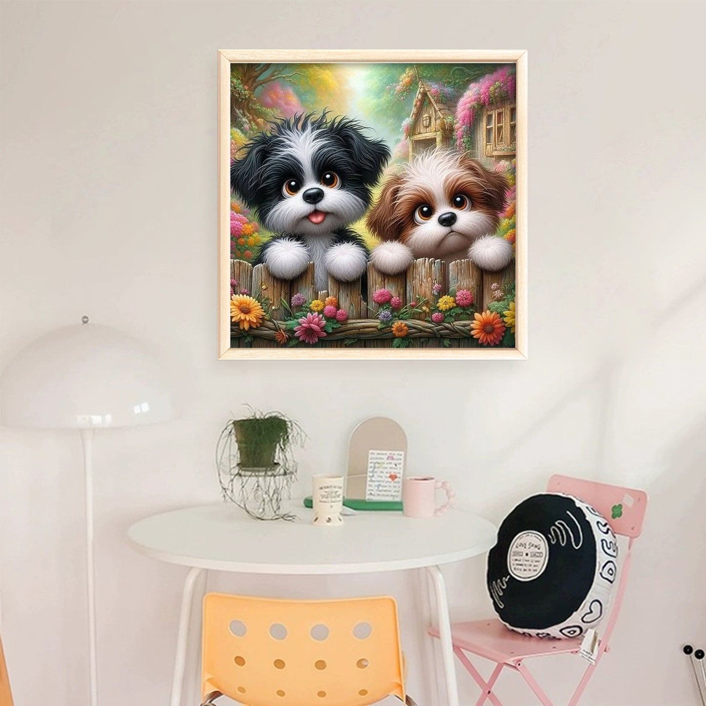 Shih Puppies - Full 11CT Stamped Cross Stitch 45x45CM - Yishu