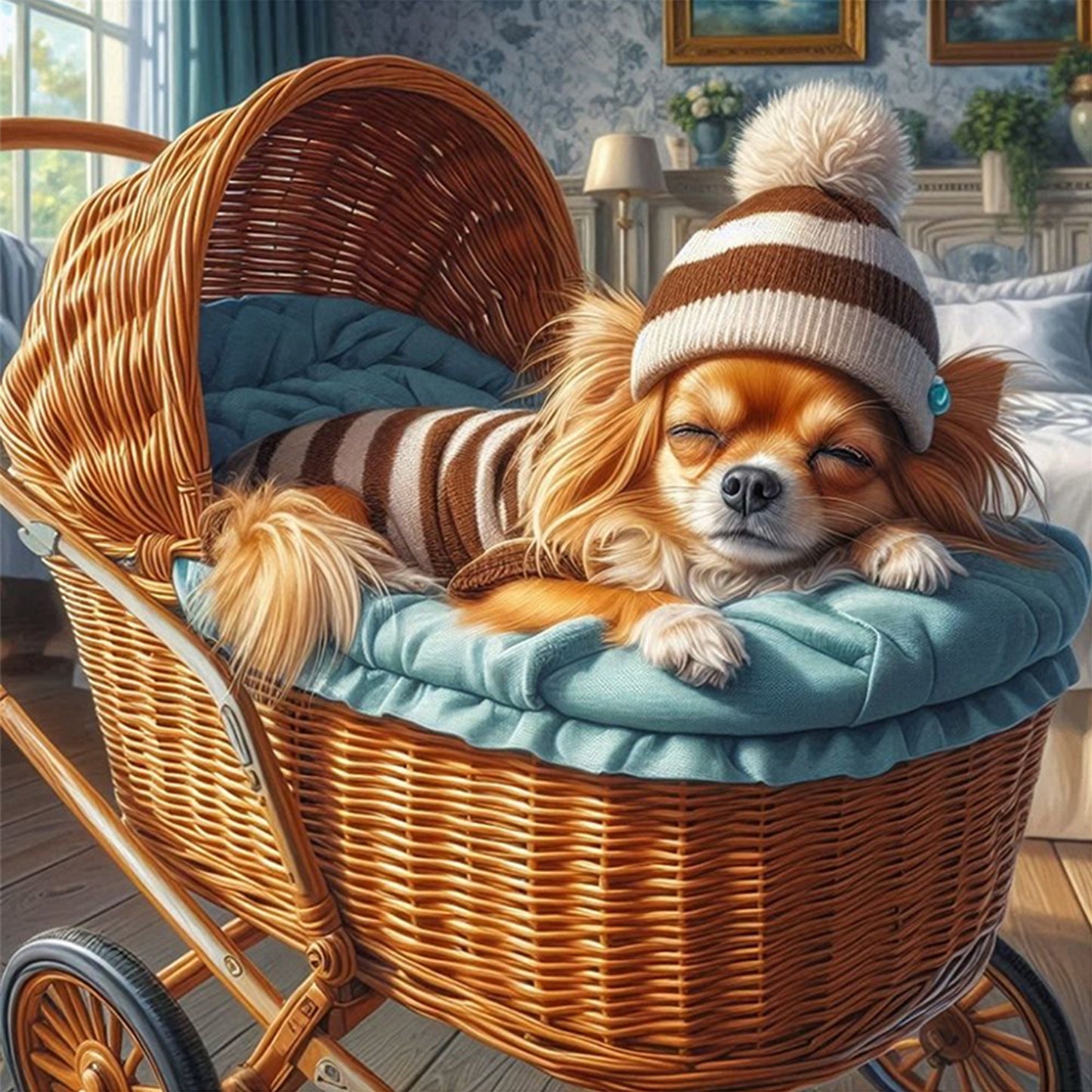 Cavalier King Charles Spaniel - Full 11CT Stamped Cross Stitch 45x45CM - Yishu