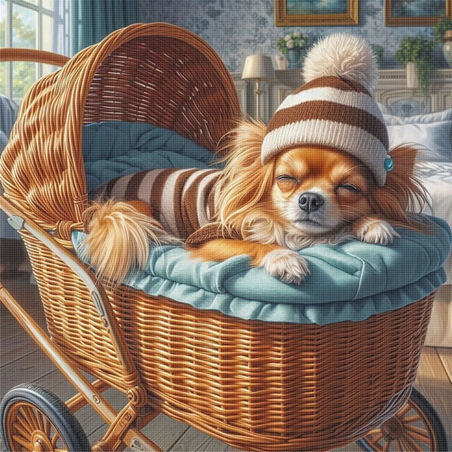 Cavalier King Charles Spaniel - Full 11CT Stamped Cross Stitch 45x45CM - Yishu