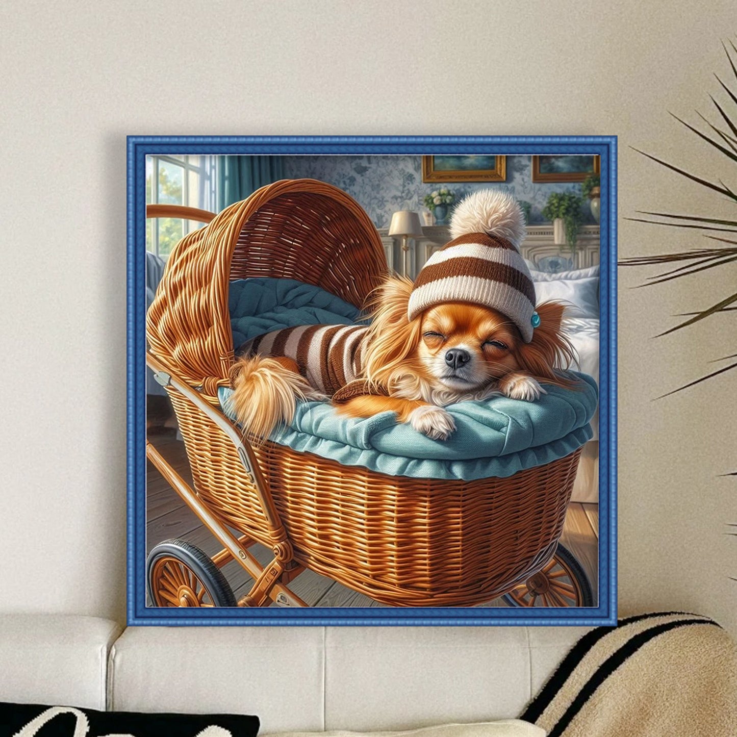 Cavalier King Charles Spaniel - Full 11CT Stamped Cross Stitch 45x45CM - Yishu