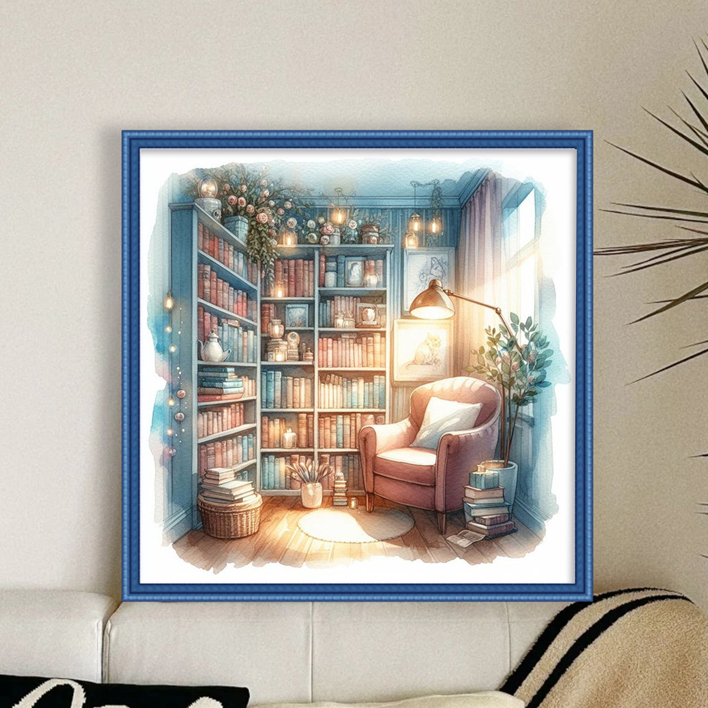 Study - Full 11CT Stamped Cross Stitch 45x45CM - Yishu