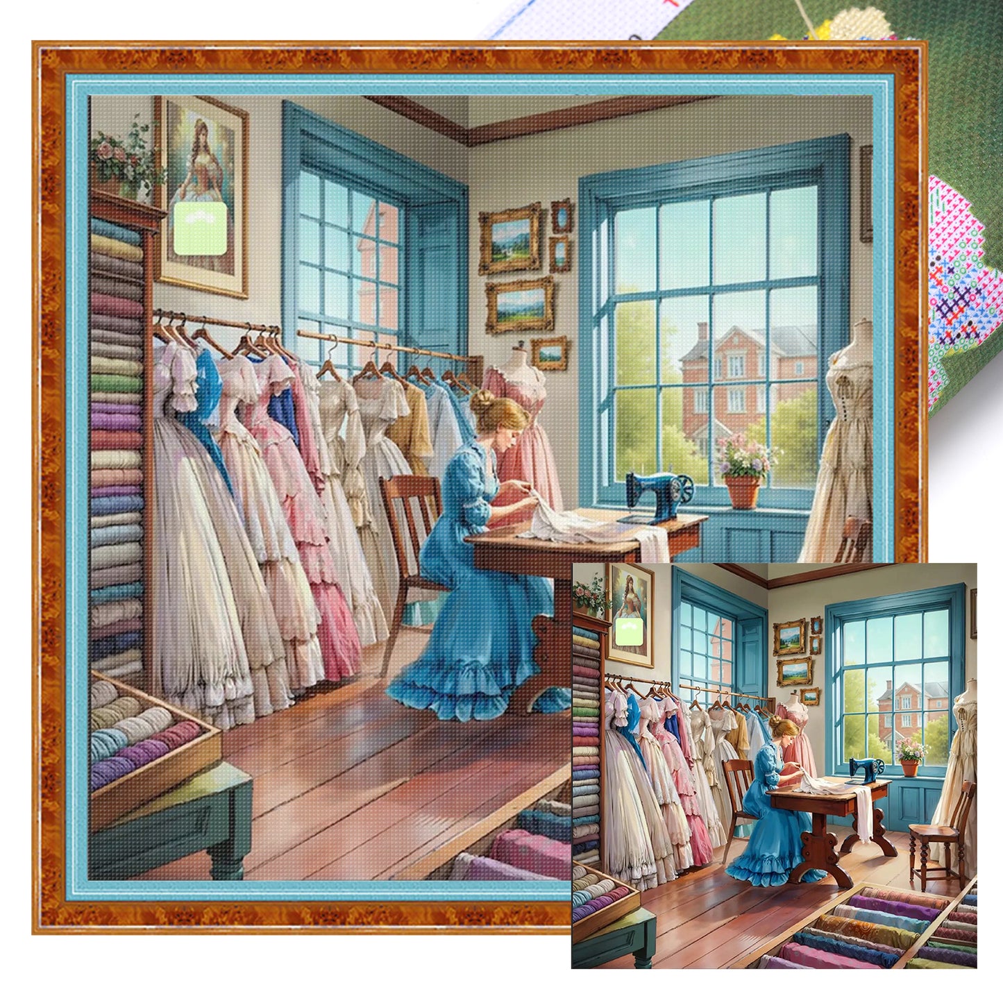 Clothing Store - Full 11CT Stamped Cross Stitch 45x45CM - Yishu