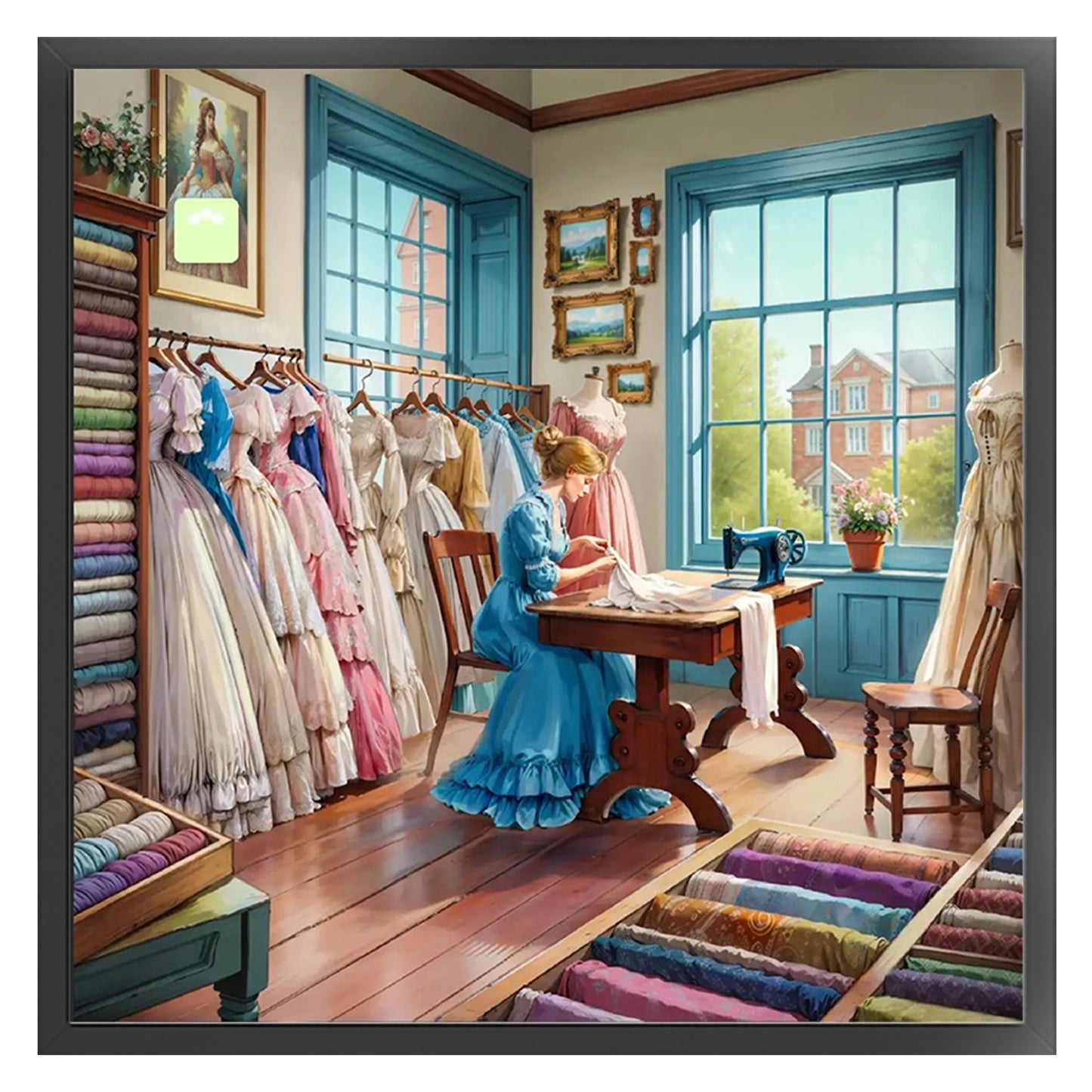 Clothing Store - Full 11CT Stamped Cross Stitch 45x45CM - Yishu