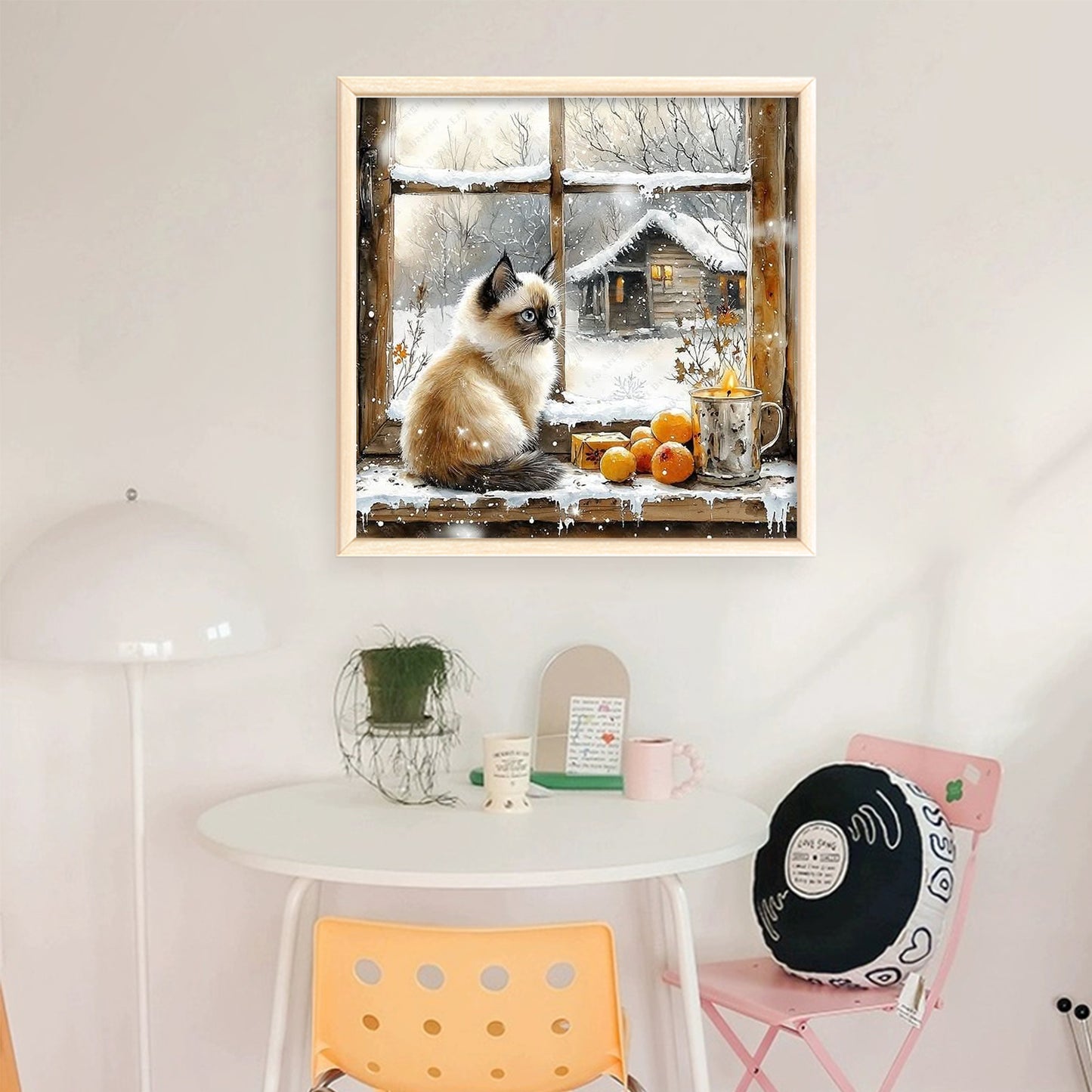 Siamese Cat - Full 11CT Stamped Cross Stitch 40x40CM - Yishu