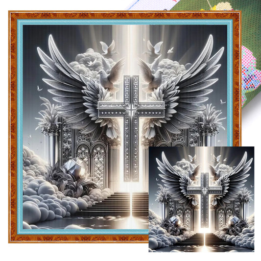 Cross - Full 11CT Stamped Cross Stitch 40x40CM - Huacan