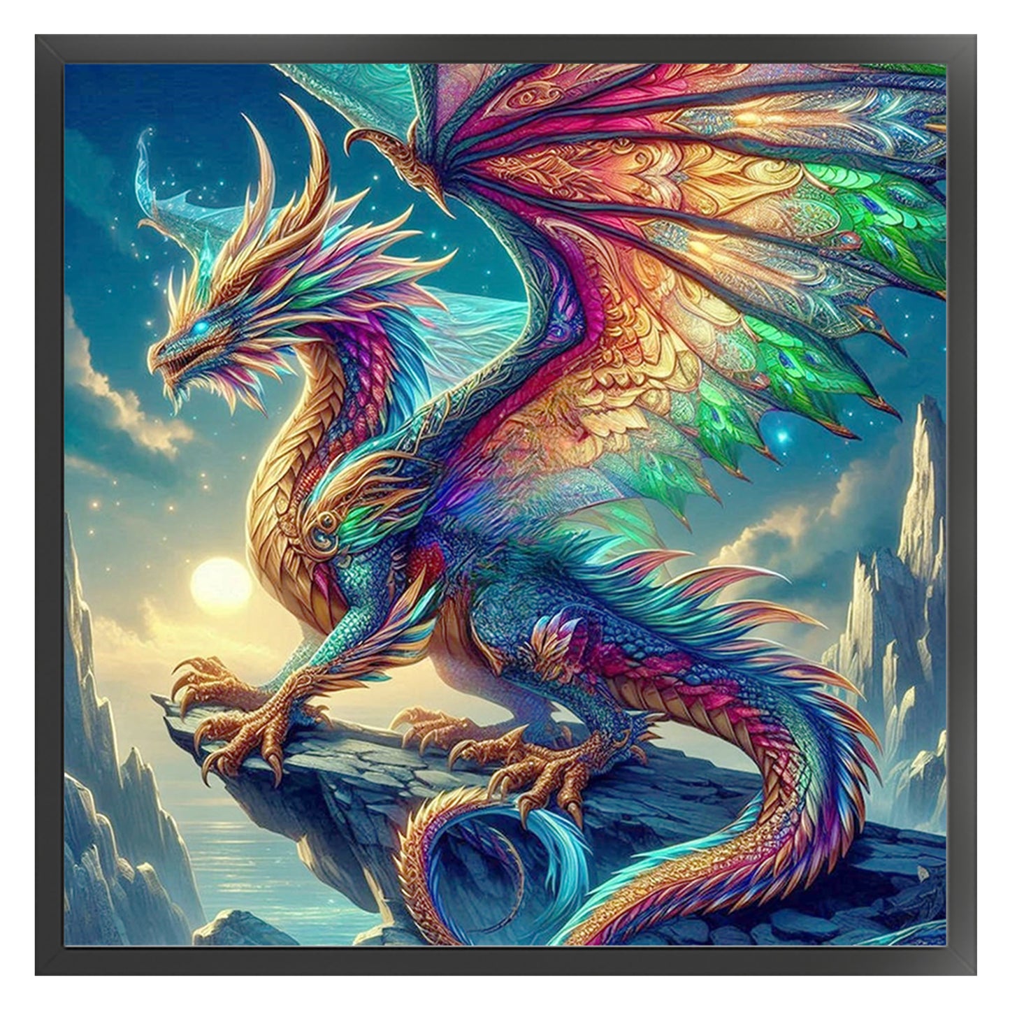 Dragon - Full 11CT Stamped Cross Stitch 40x40CM - Huacan