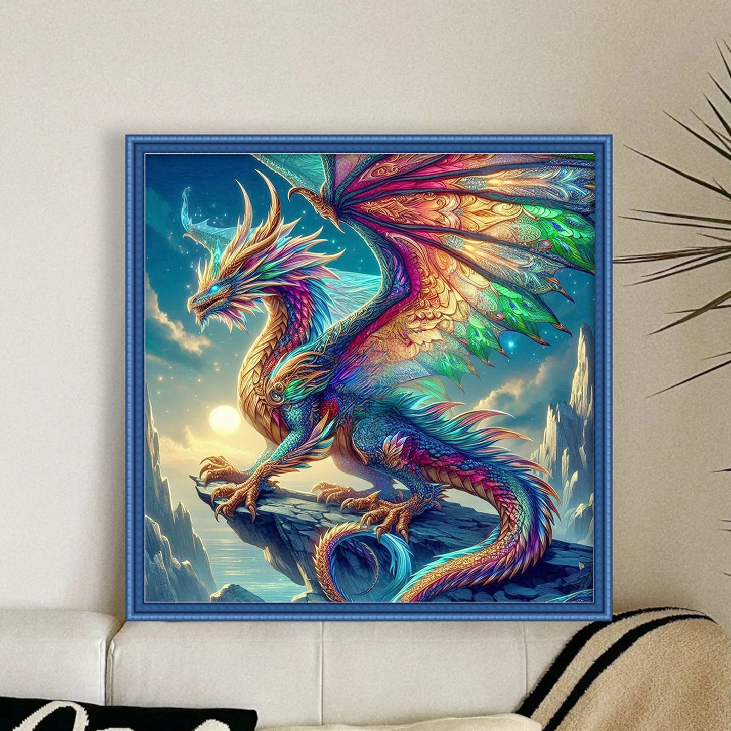 Dragon - Full 11CT Stamped Cross Stitch 40x40CM - Huacan