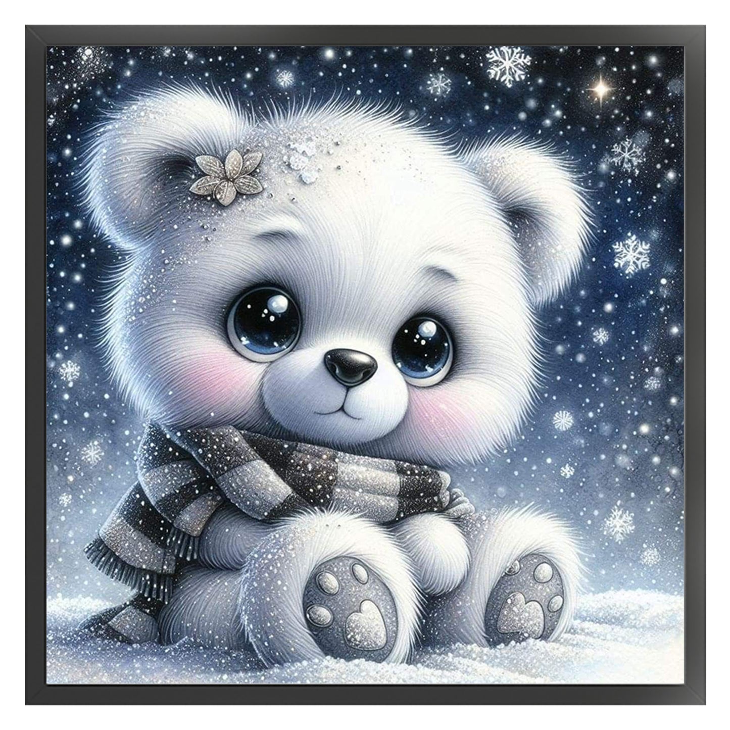White Bear - Full 18CT Stamped Cross Stitch 25x25CM - Huacan