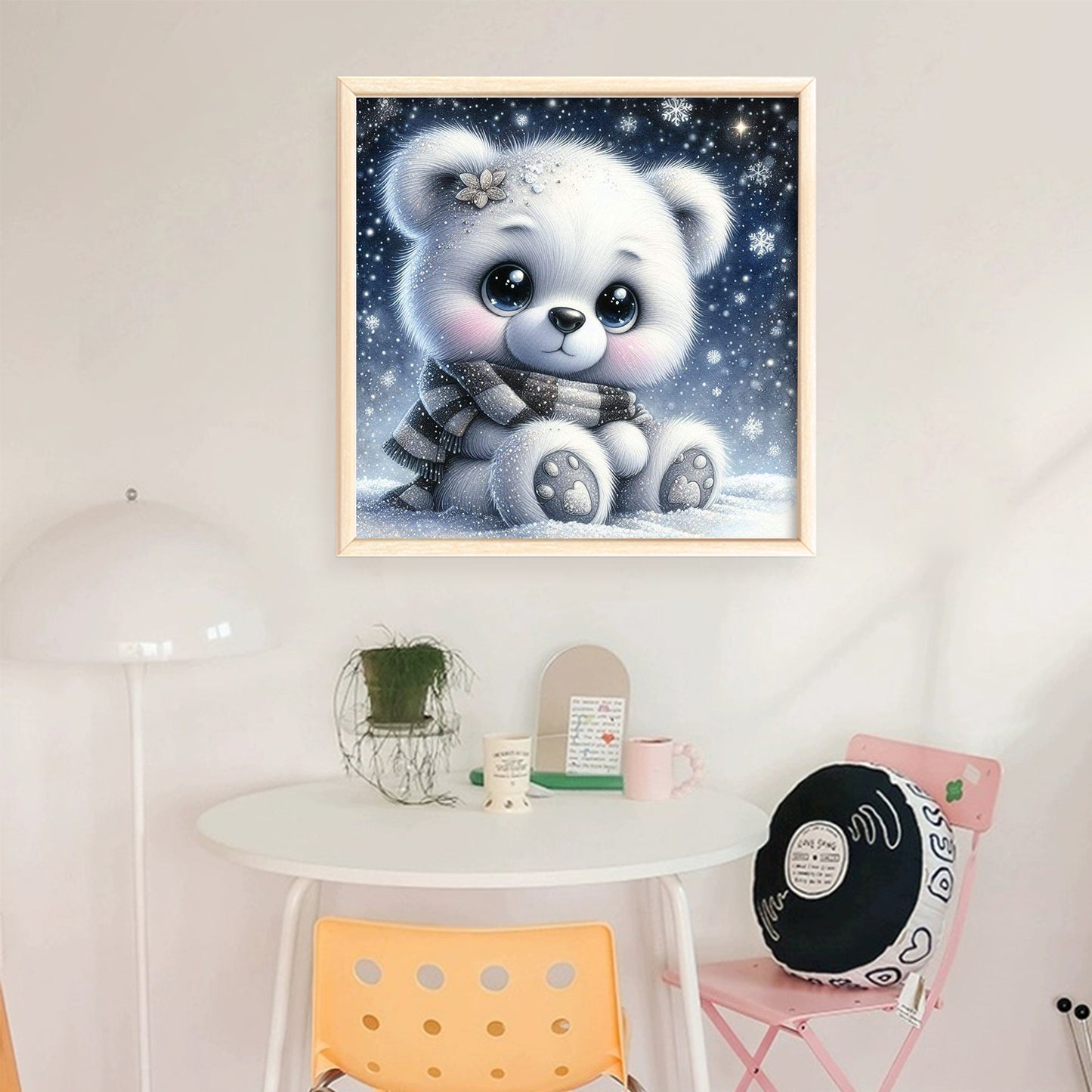 White Bear - Full 18CT Stamped Cross Stitch 25x25CM - Huacan