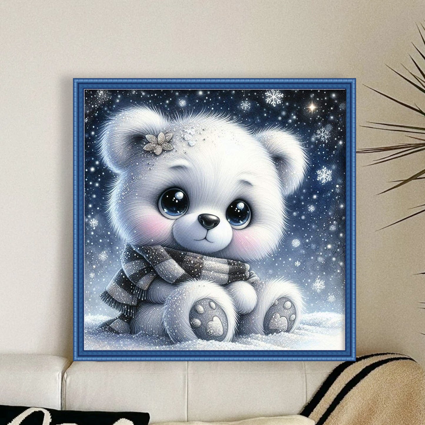 White Bear - Full 18CT Stamped Cross Stitch 25x25CM - Huacan