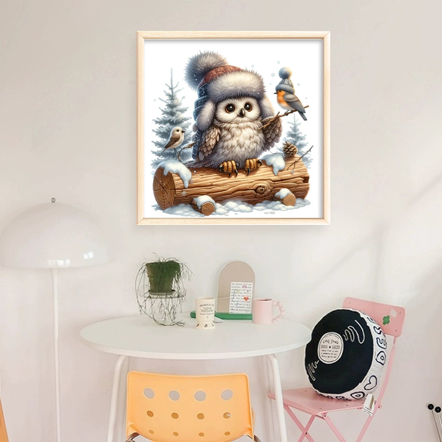 Christmas Owl - Full 18CT Stamped Cross Stitch 25x25CM - Huacan