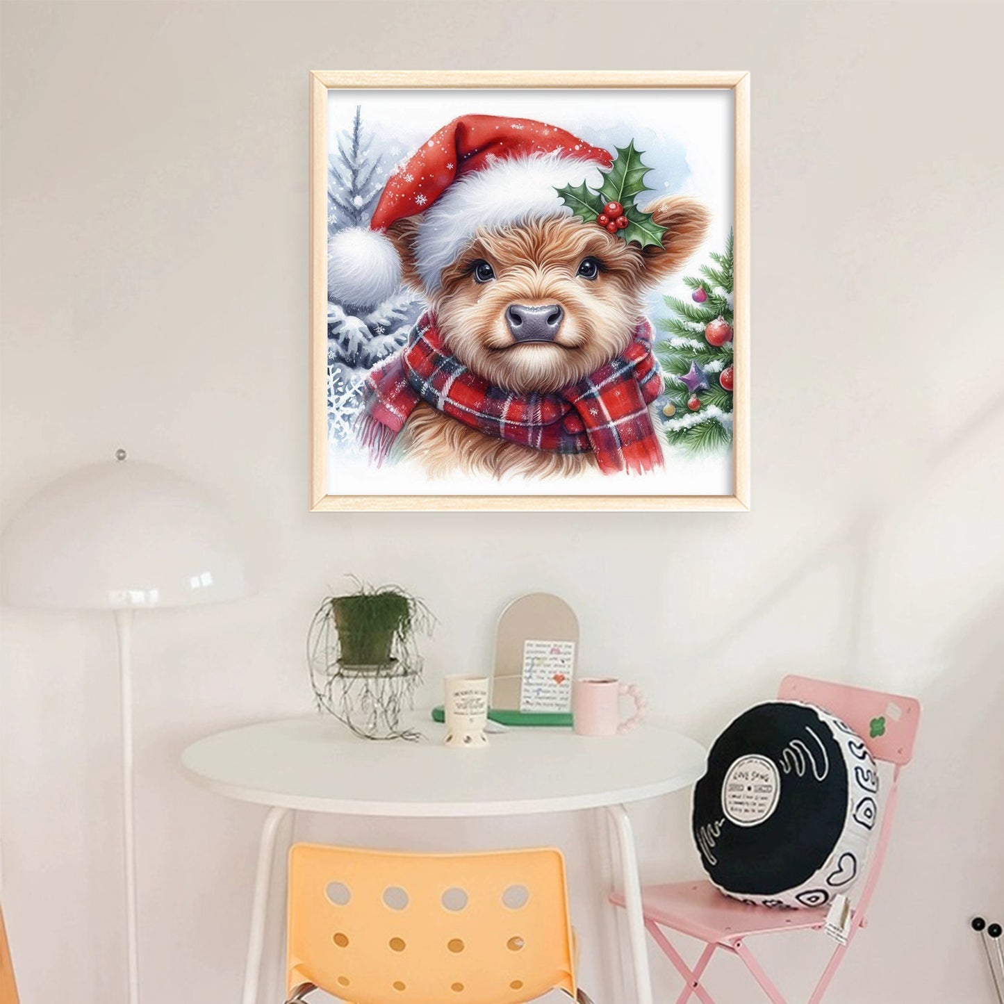 Christmas Yak - Full 18CT Stamped Cross Stitch 25x25CM - Huacan