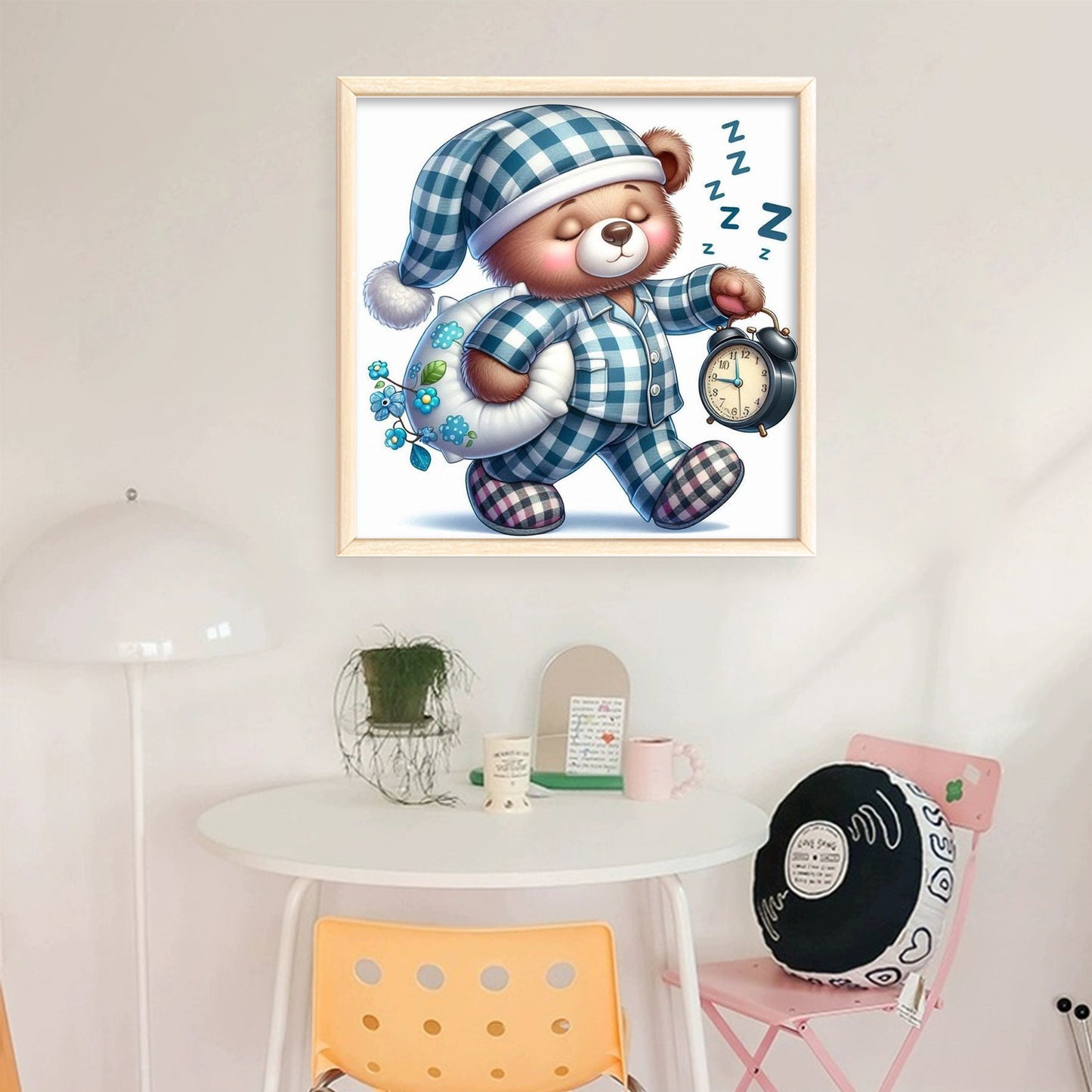 Sleeping Bear - Full 18CT Stamped Cross Stitch 25x25CM - Huacan