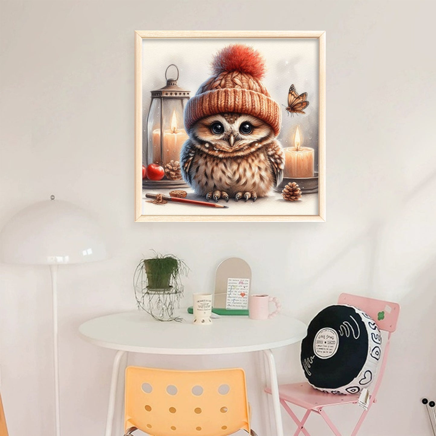 Owl - Full 18CT Stamped Cross Stitch 25x25CM - Huacan
