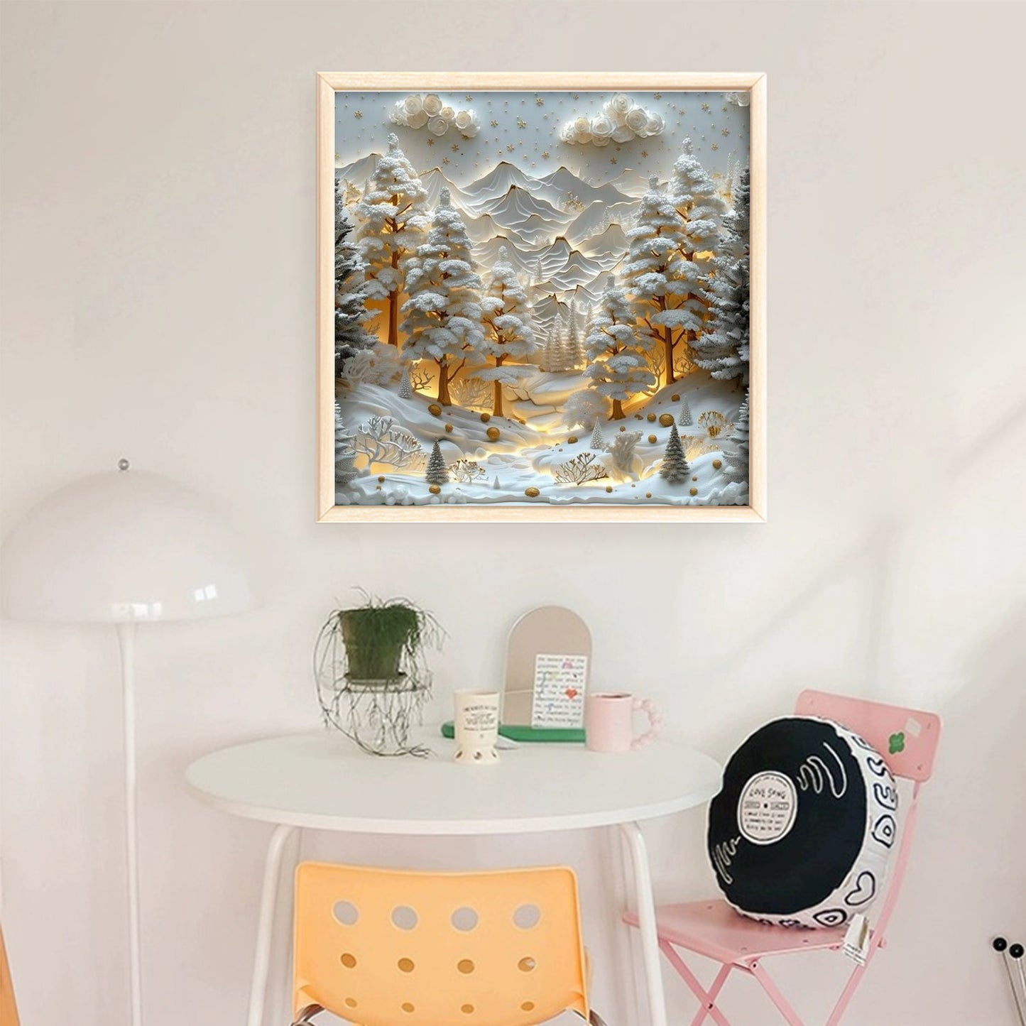 Winter Hut - Full 14CT Stamped Cross Stitch 45x45CM - Huacan