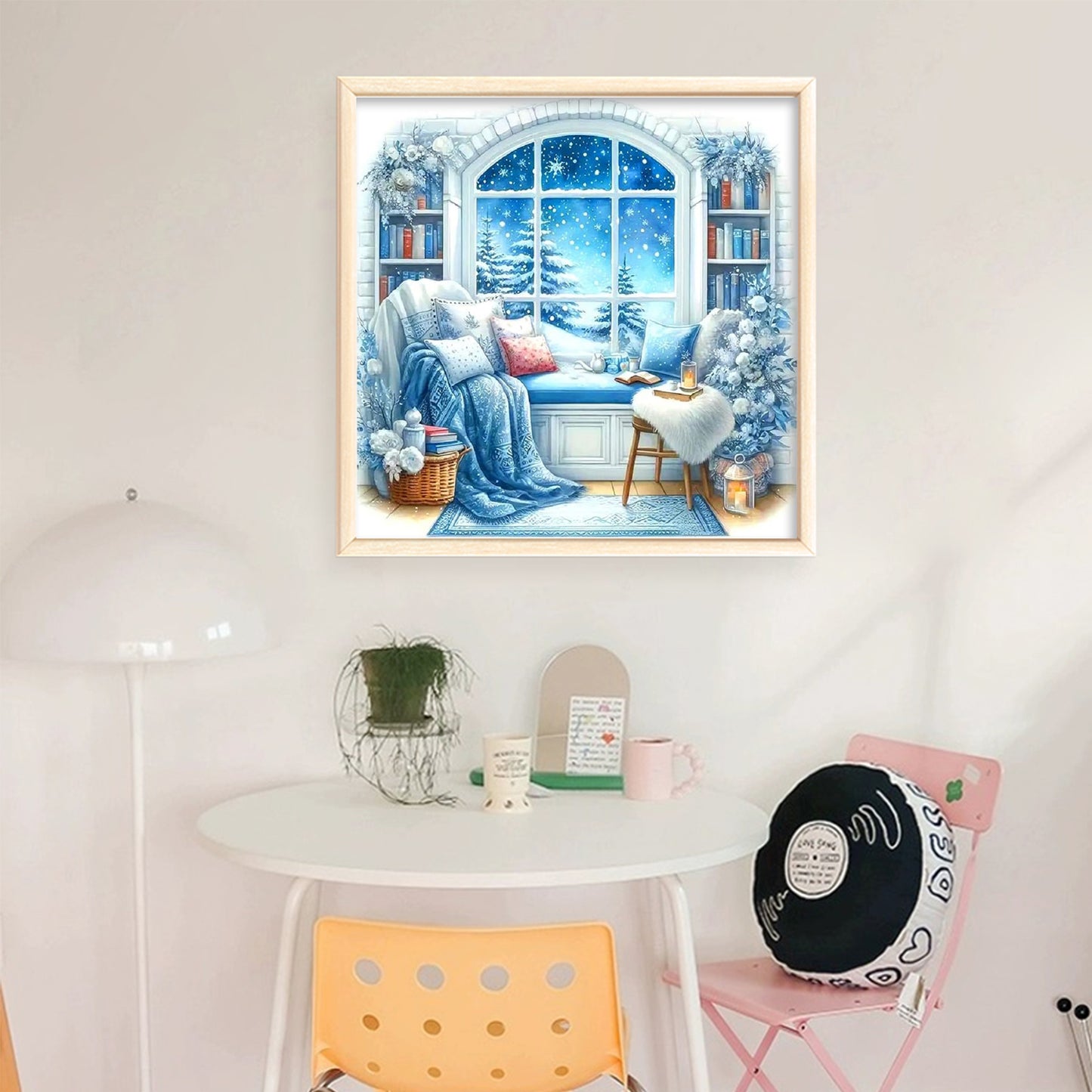 Winter Windowsill - Full 11CT Stamped Cross Stitch 45x45CM - Huacan
