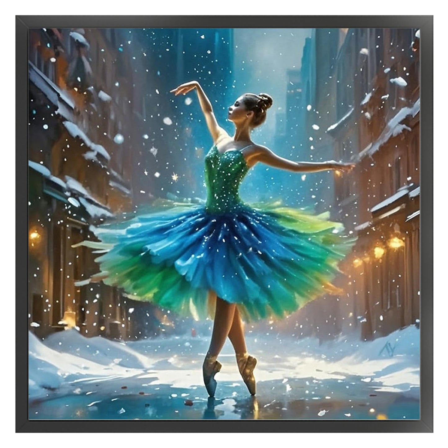 Winter Ballet - Full 11CT Stamped Cross Stitch 45x45CM - Huacan