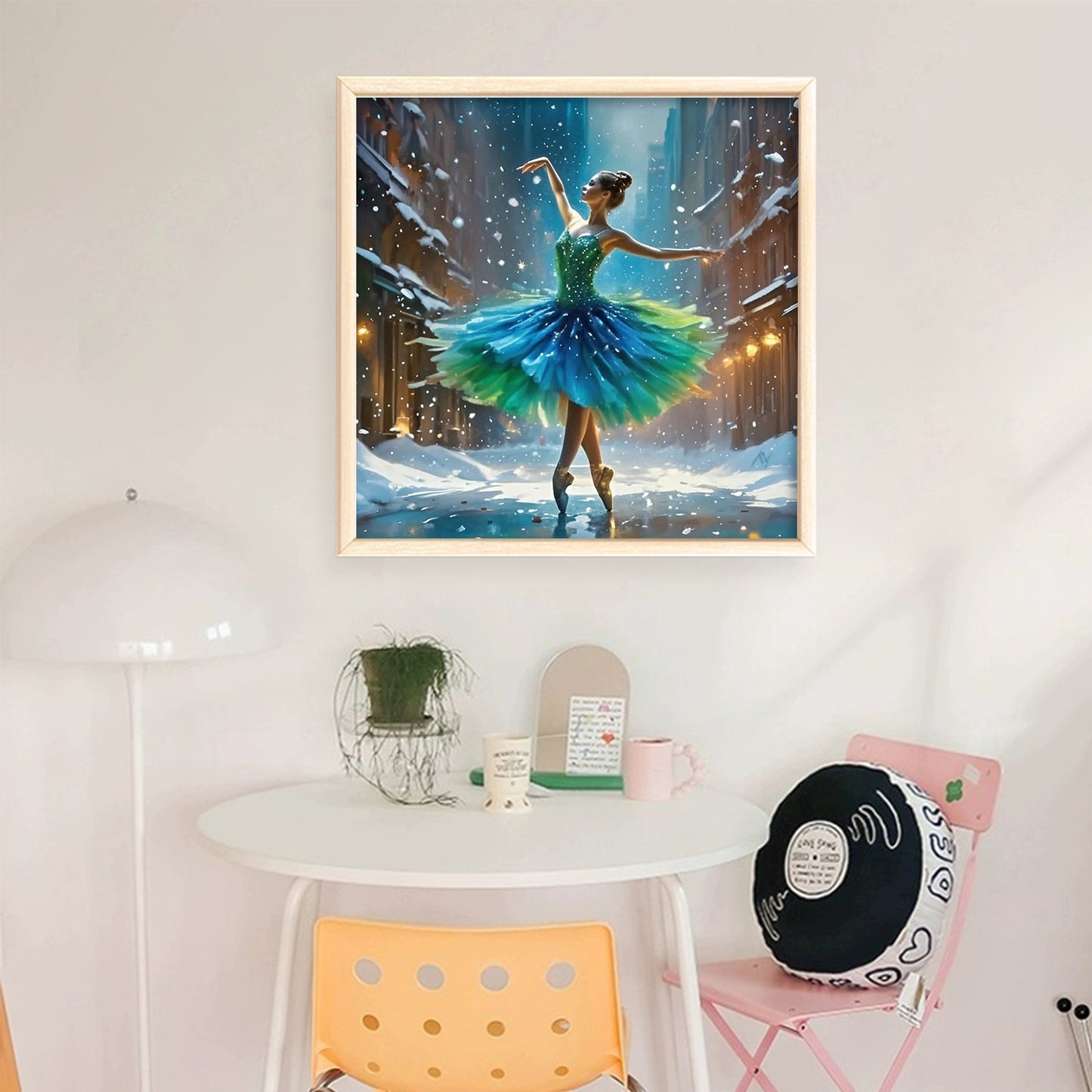 Winter Ballet - Full 11CT Stamped Cross Stitch 45x45CM - Huacan