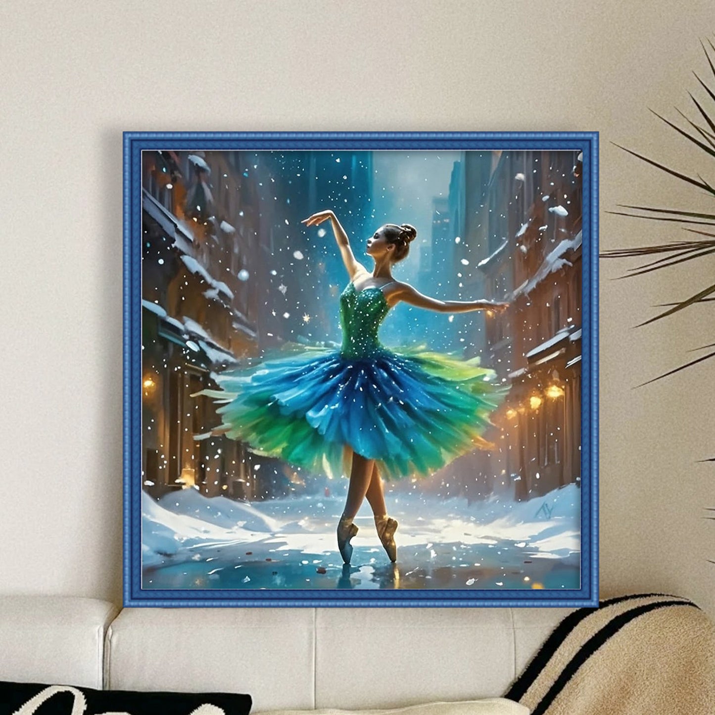Winter Ballet - Full 11CT Stamped Cross Stitch 45x45CM - Huacan