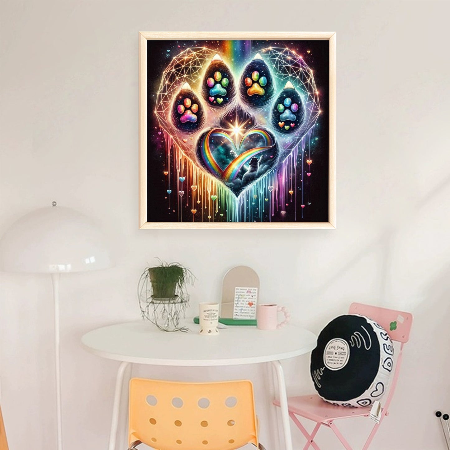 Paw Silhouette - Full 18CT Stamped Cross Stitch 40x40CM - Huacan