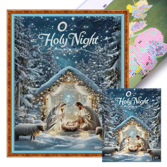 Nativity - Full 11CT Stamped Cross Stitch 40x50CM - Huacan
