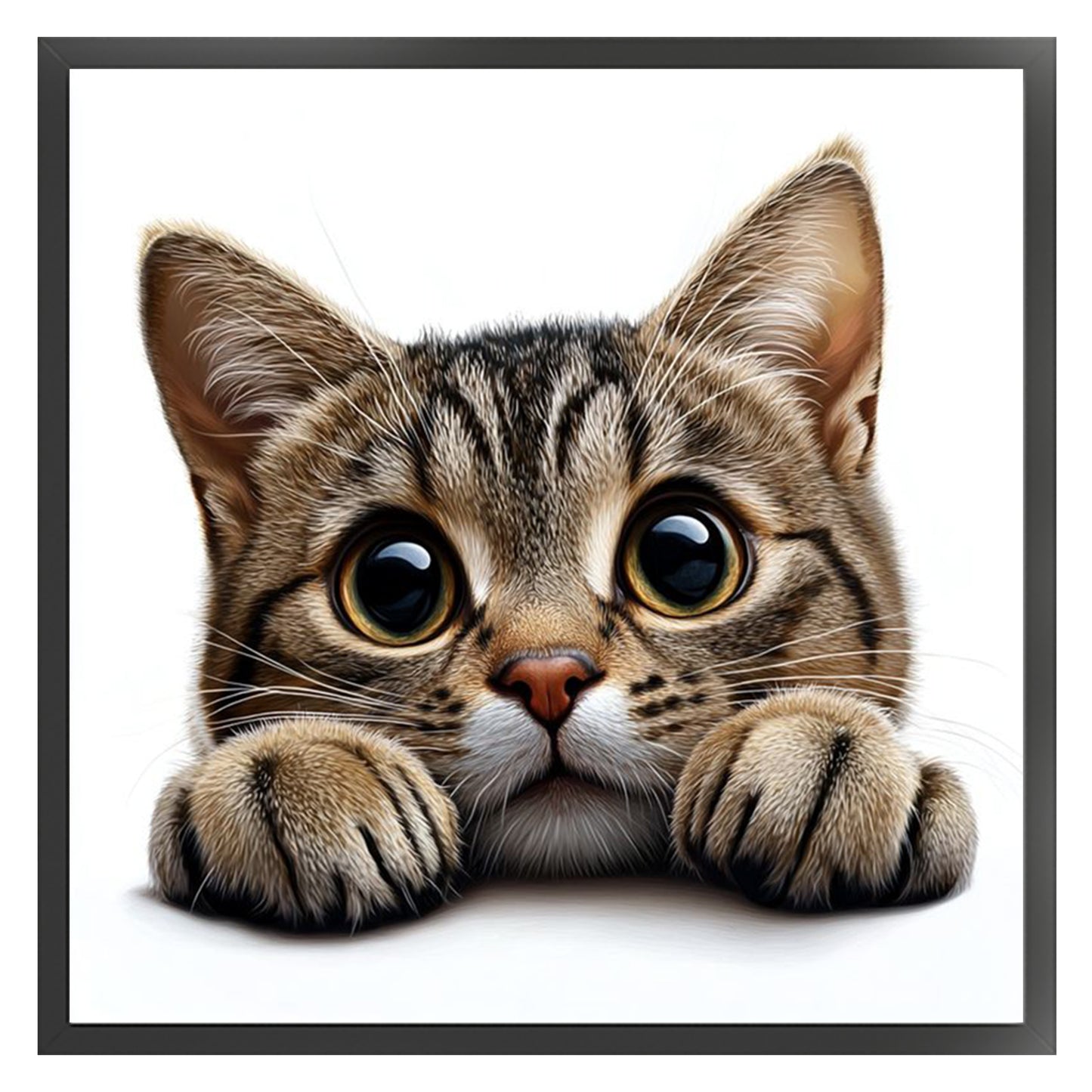 Tabby Cat - Full 11CT Stamped Cross Stitch 40x40CM - Huacan
