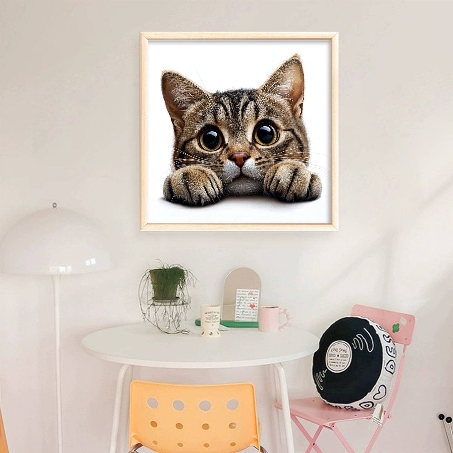 Tabby Cat - Full 11CT Stamped Cross Stitch 40x40CM - Huacan
