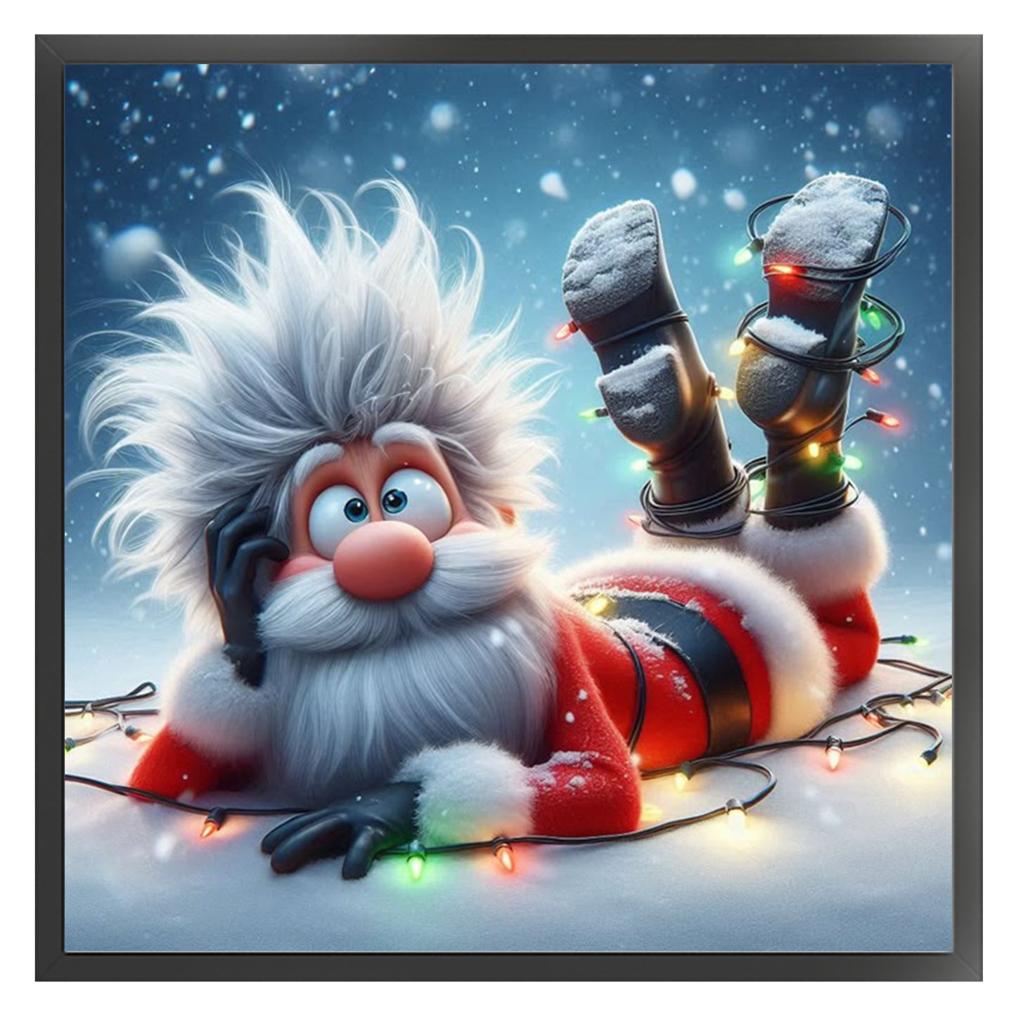 Santa Claus - Full 11CT Stamped Cross Stitch 40x40CM - Huacan