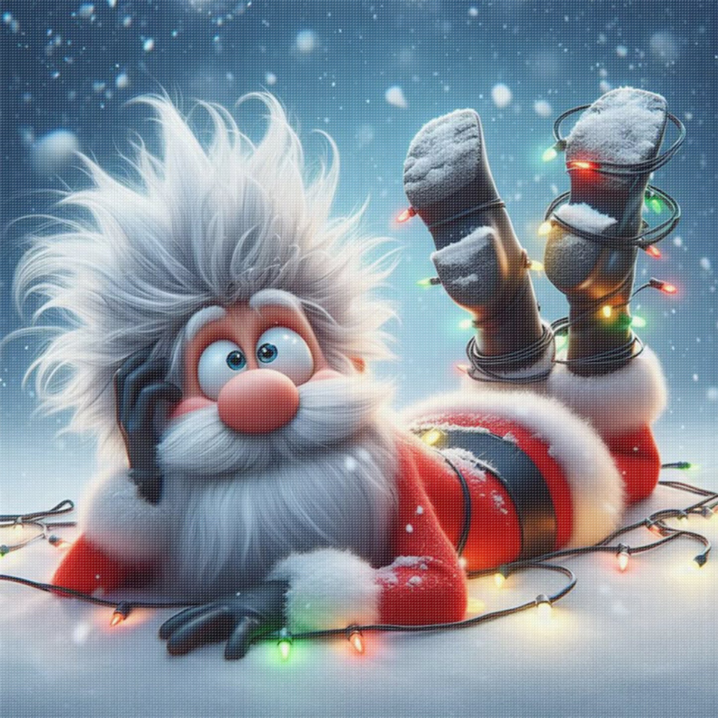 Santa Claus - Full 11CT Stamped Cross Stitch 40x40CM - Huacan