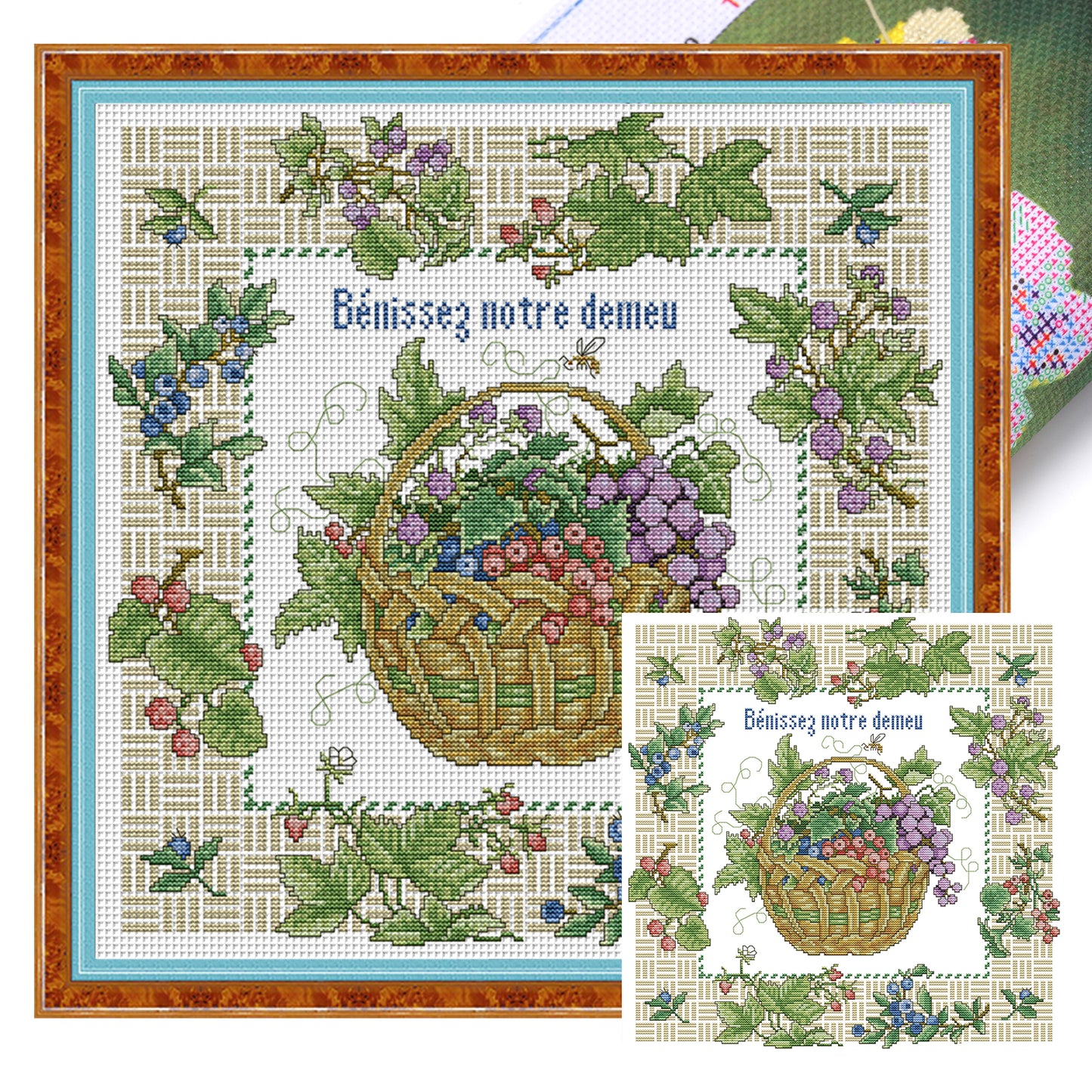 Bless My Home - Full 14CT Stamped Cross Stitch 42x42CM - Joy Sunday Backstitch